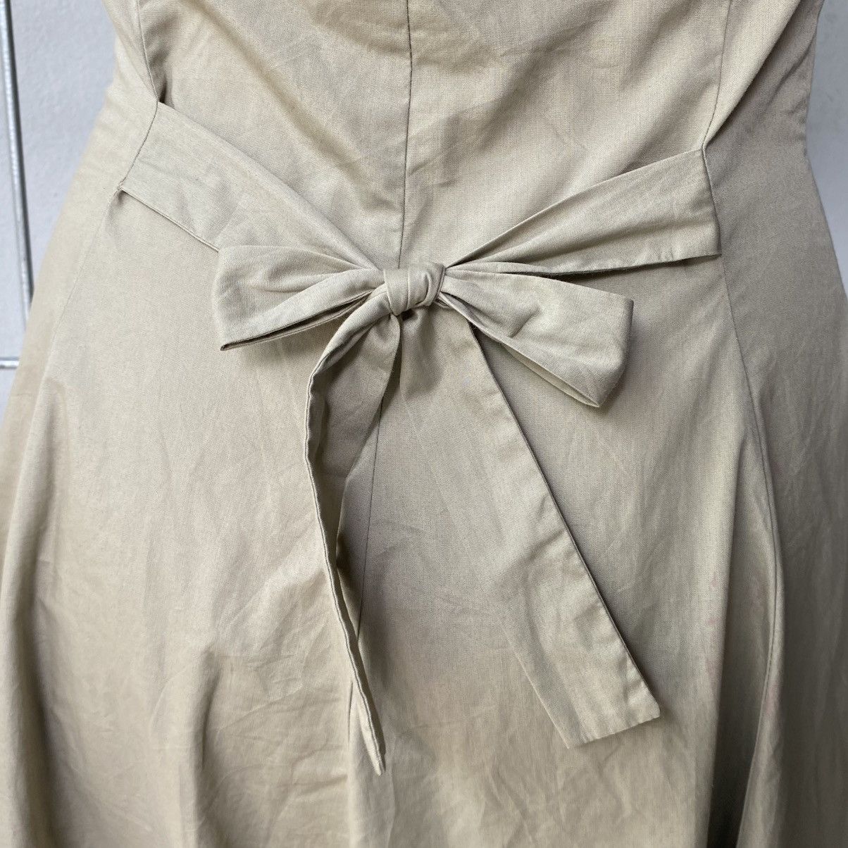 Norma Kamali NORMA KAMALI Beige Halter Button-Down Dress Size M / US 6-8 / IT 42-44 - 4 Thumbnail