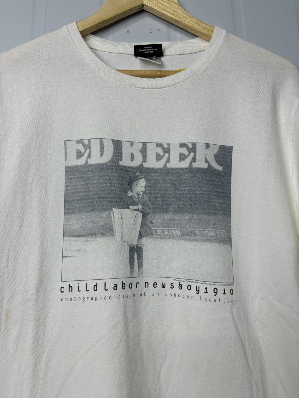 Vintage RARE! Vintage 90’s Child Labor Newsboy Phototee Beer Size US L / EU 52-54 / 3 - 4 Thumbnail