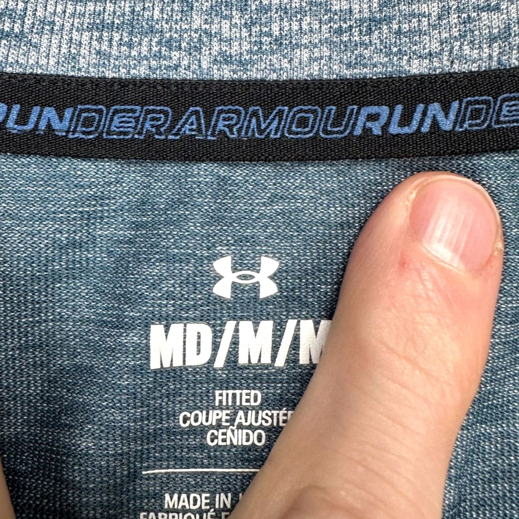 Under Armour Under Armour Run Adult Mens T-Shirt Medium Blue Fitted Short Sleeve Tee Size US M / EU 48-50 / 2 - 4 Thumbnail