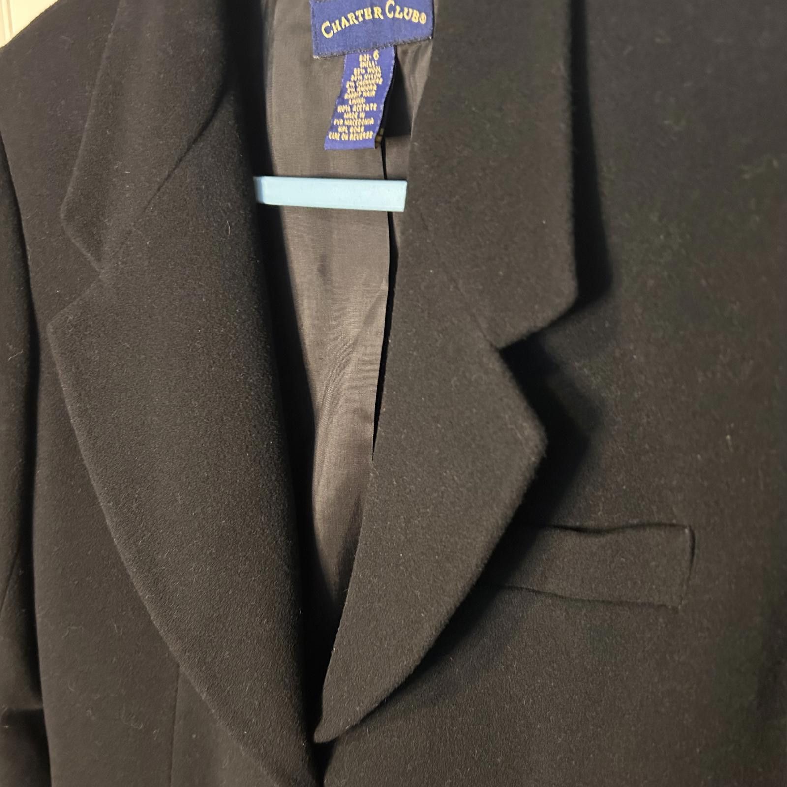 Charter Club Charter Club Black Wool Cashmere Angora Blazer Womens 6 Size M / US 6-8 / IT 42-44 - 5 Thumbnail