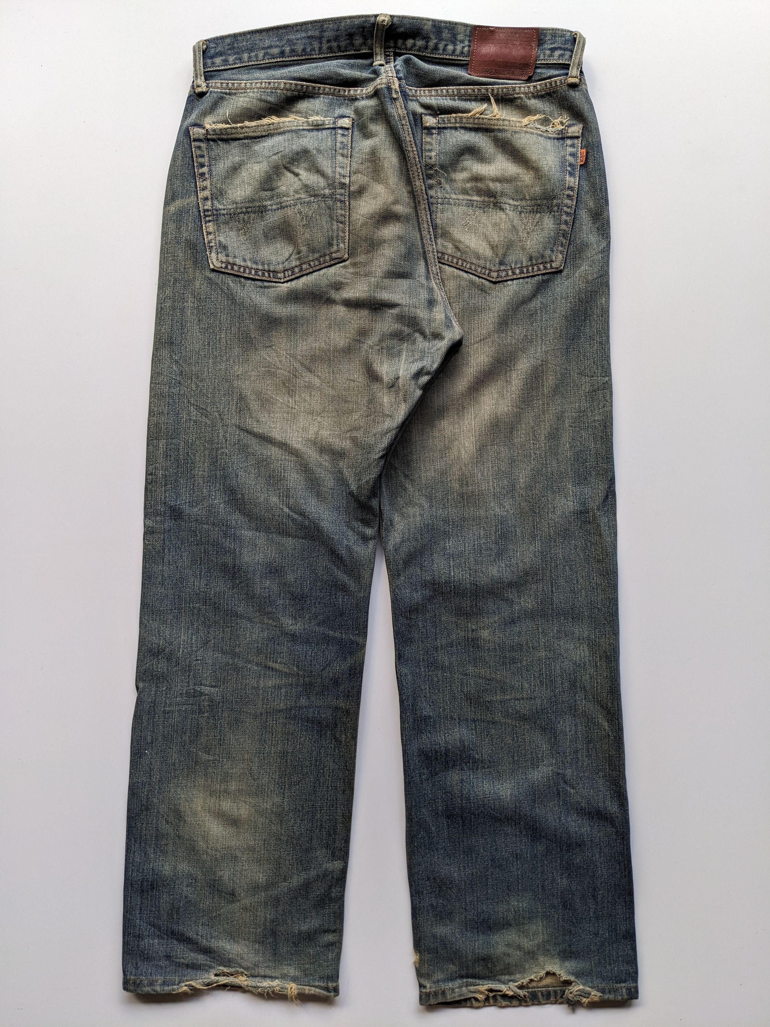 Edwin Vintage EDWIN 505X selvedge mudwash rusty distressed jeans Size US 35 - 2 Thumbnail