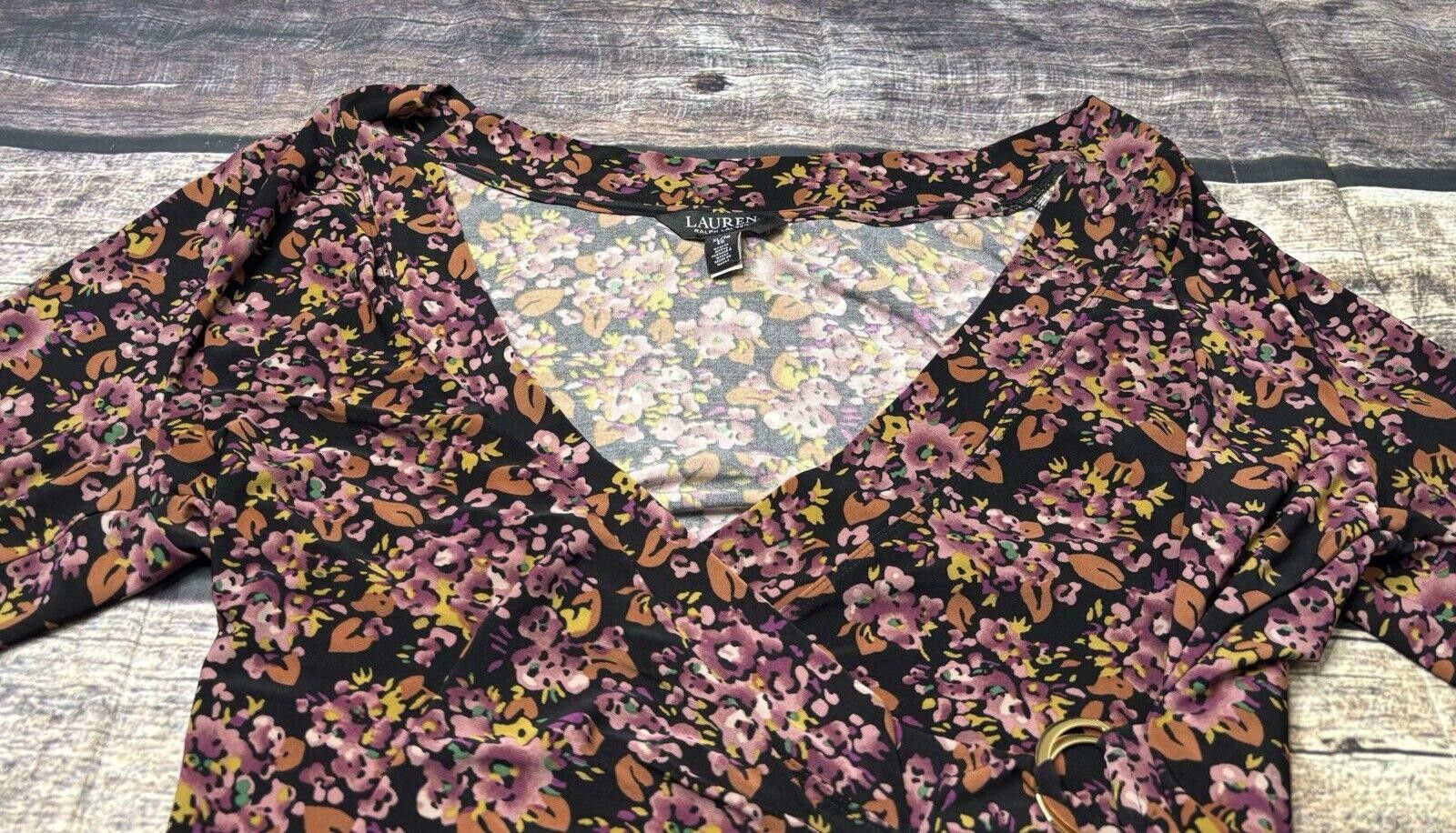 Lauren Ralph Lauren Lauren Ralph Lauren Wrap Top Women's XL Floral Black Label Size XL / US 12-14 / IT 48-50 - 4 Thumbnail