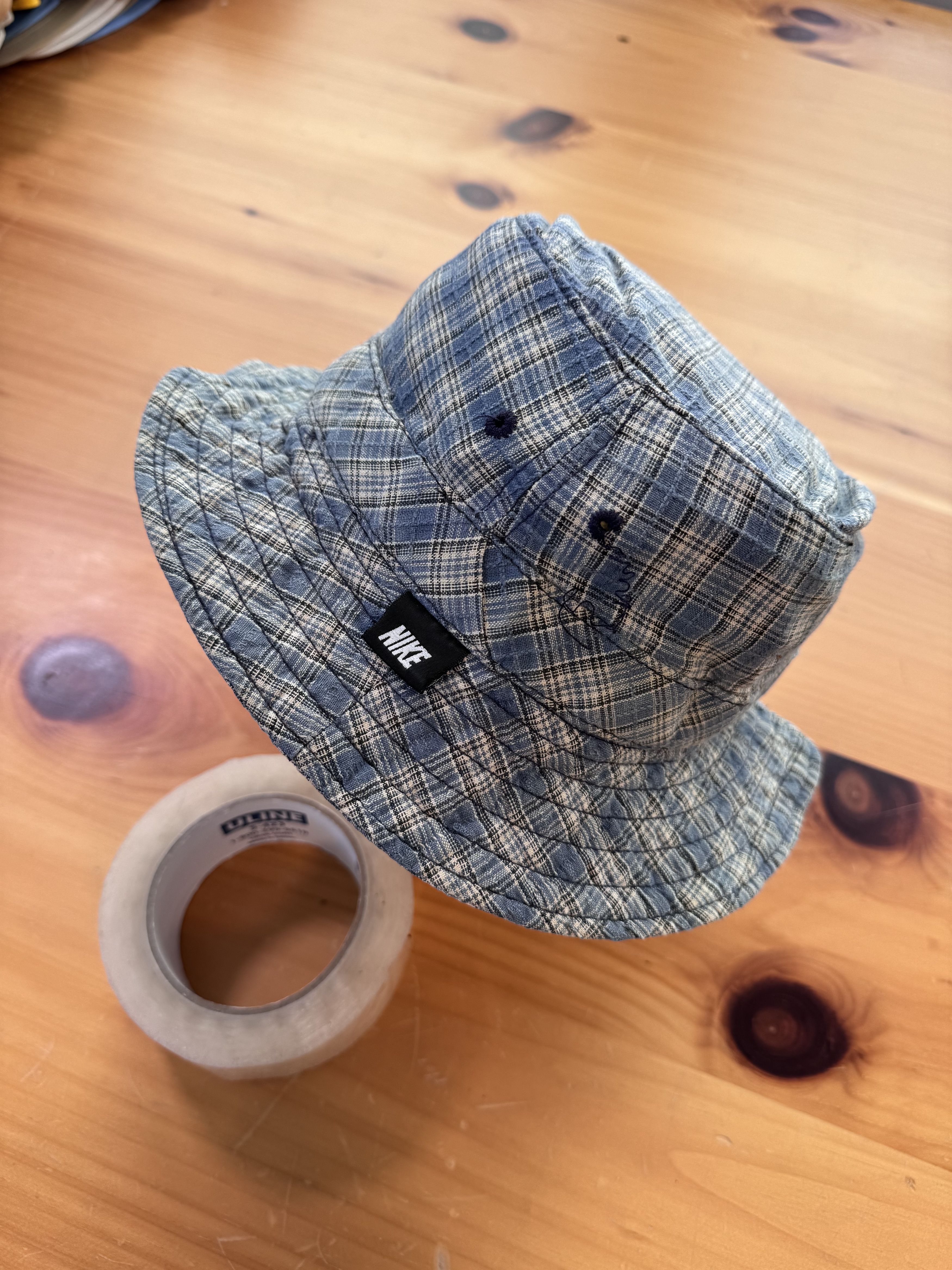 Nike Vintage 90's Nike Plaid Bucket Hat Size ONE SIZE - 1 Thumbnail