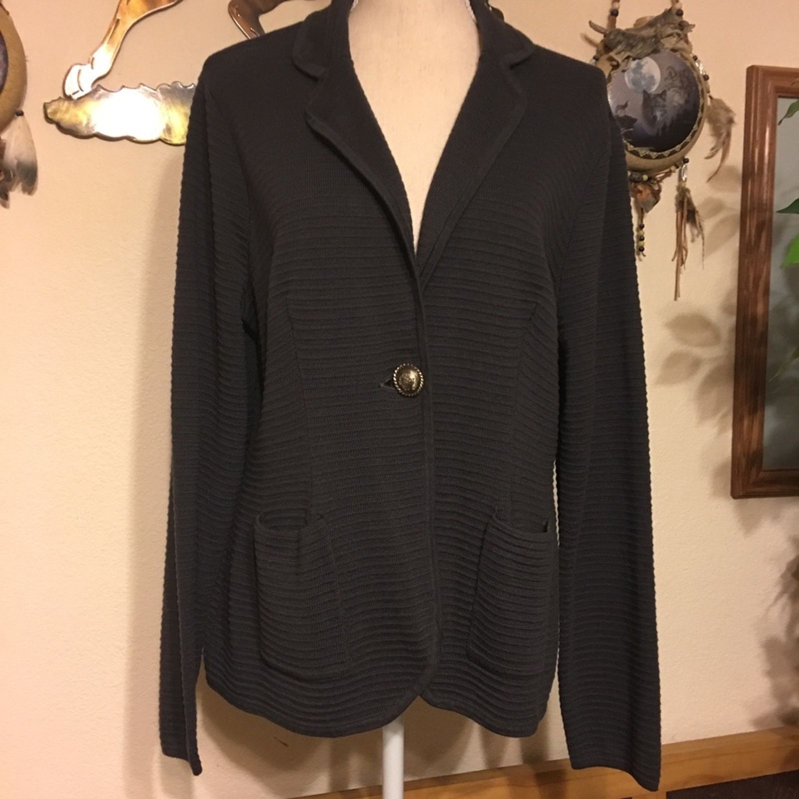 Other WD-NY dark gray textured cardigan jacket XL Size XL / US 12-14 / IT 48-50 - 1 Thumbnail