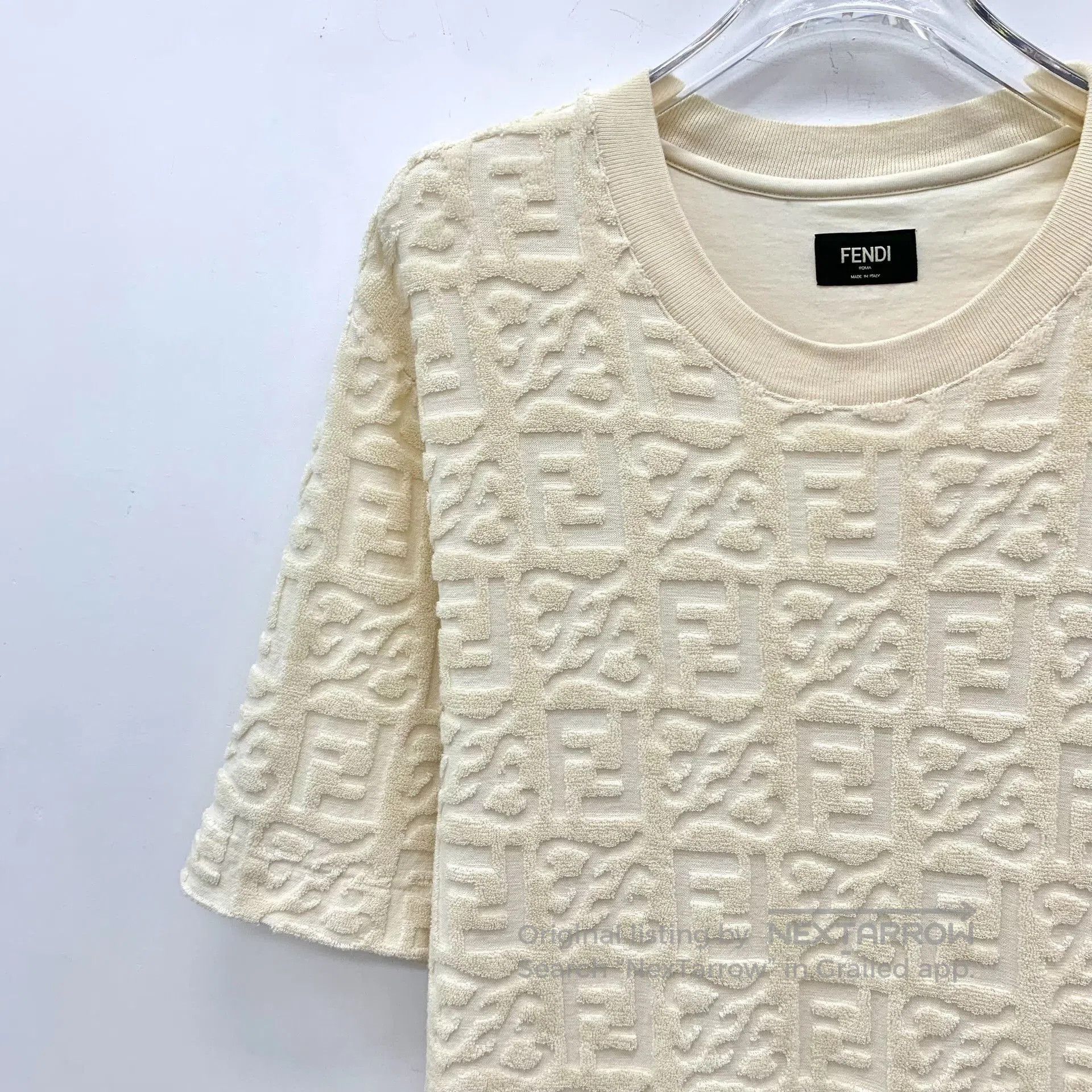 Fendi Fendi Double F Embossed Print Cotton T-shirt. Size XS / US 0-2 / IT 36-38 - 3 Thumbnail