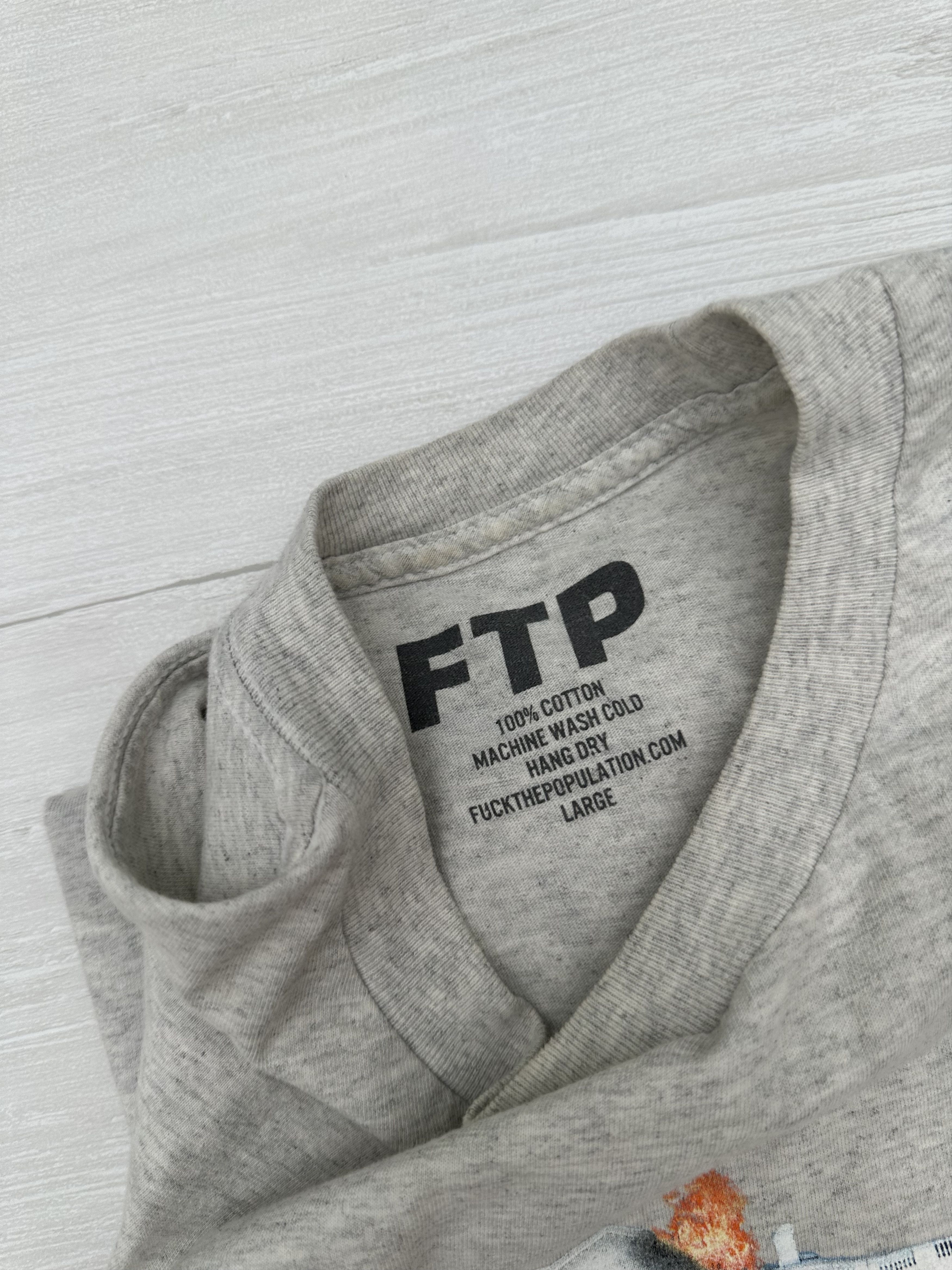 Fuck The Population Fuck The Population Grey Burning White House Tee Large Size US L / EU 52-54 / 3 - 3 Thumbnail