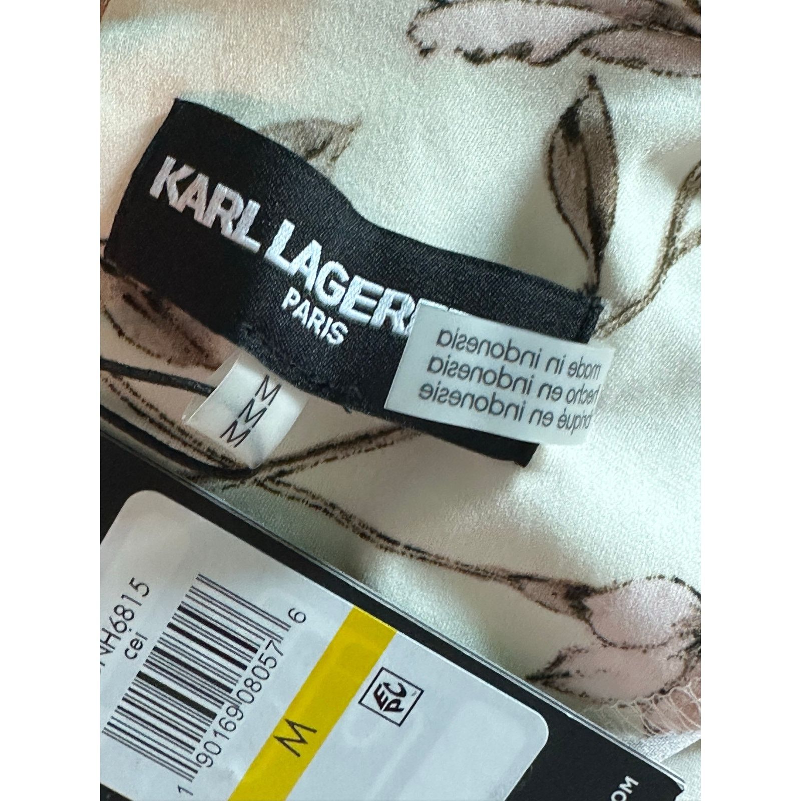 Karl Lagerfeld Karl Lagerfeld cream soft pink floral blouse size Medium Size M / US 6-8 / IT 42-44 - 3 Thumbnail