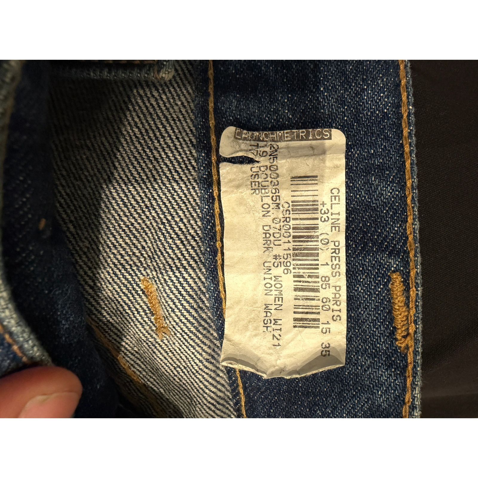 Celine Celine SAMPLE Doublon Logo Chain Dark Union Wash Jeans Size 26" / US 2 / IT 38 - 9 Thumbnail