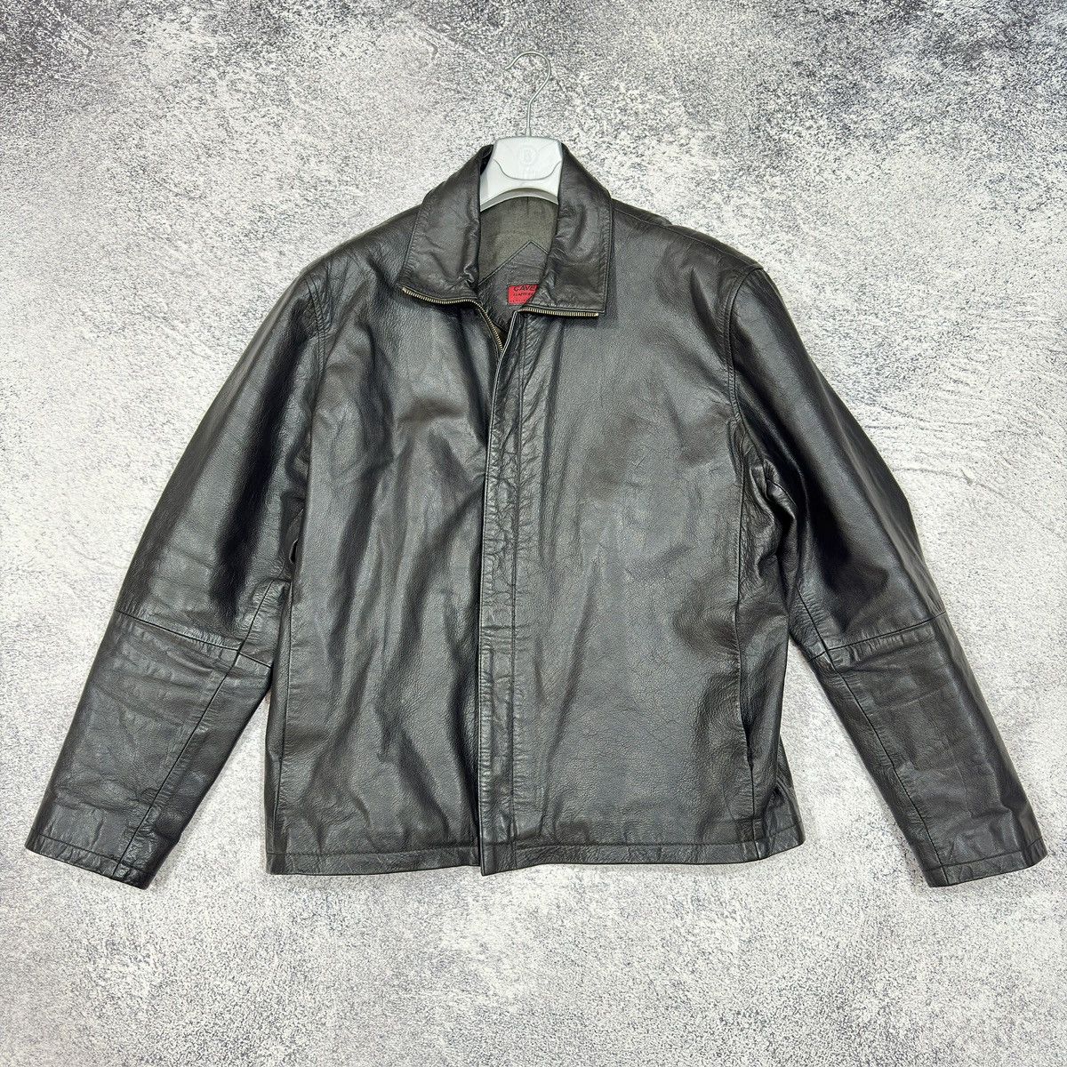 Vintage Cavero Mens Black Leather Jacket M size Size US M / EU 48-50 / 2 - 1 Thumbnail