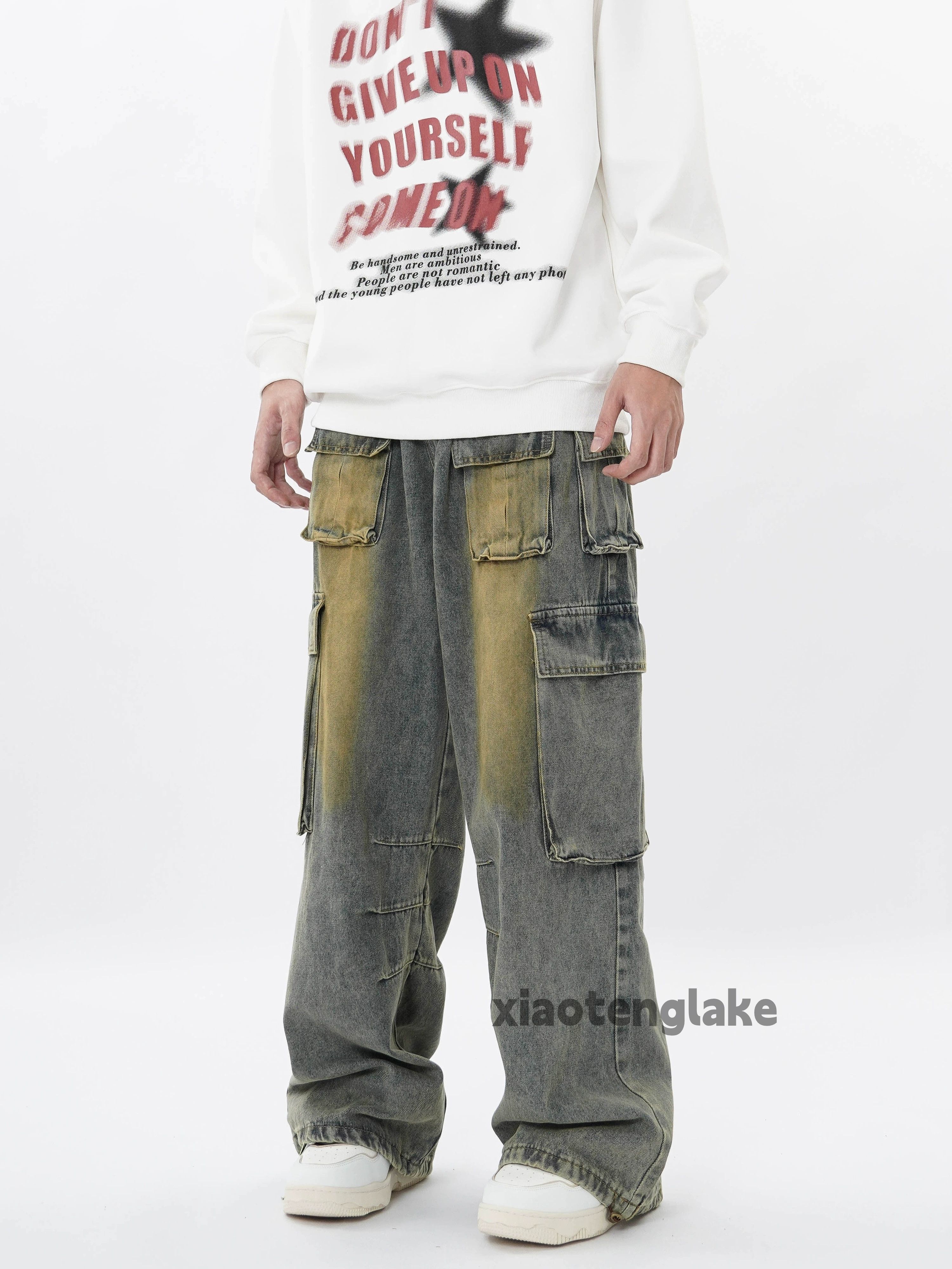 Jean × Vintage washed faded skate hiphop loose baggy rusty cargo jeans Size US 28 / EU 44 - 3 Thumbnail