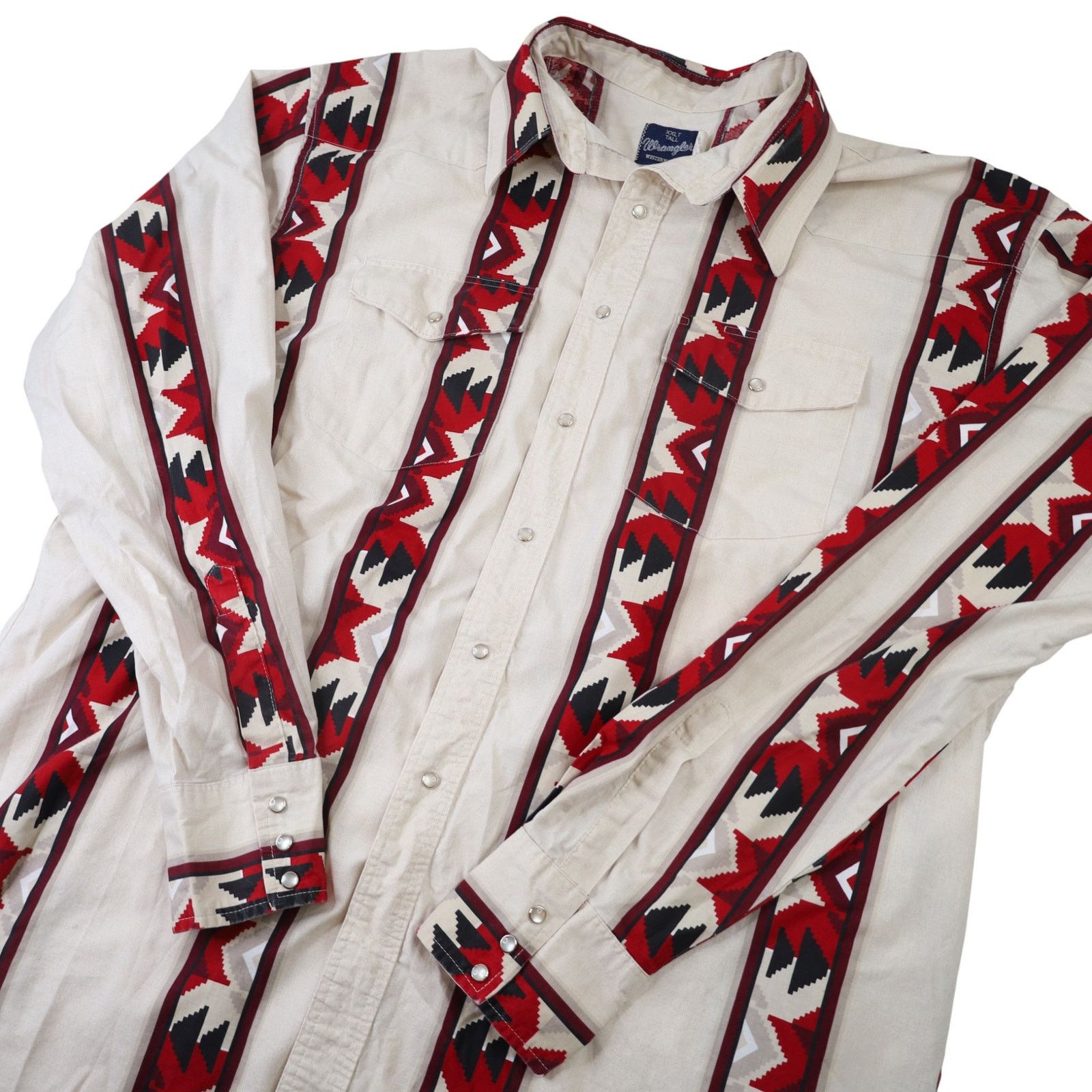 Vintage × Wrangler Vintage Wrangler Aztec Pearl Snap Down Southwestern Shirt Size US XXL / EU 58 / 5 - 2 Thumbnail