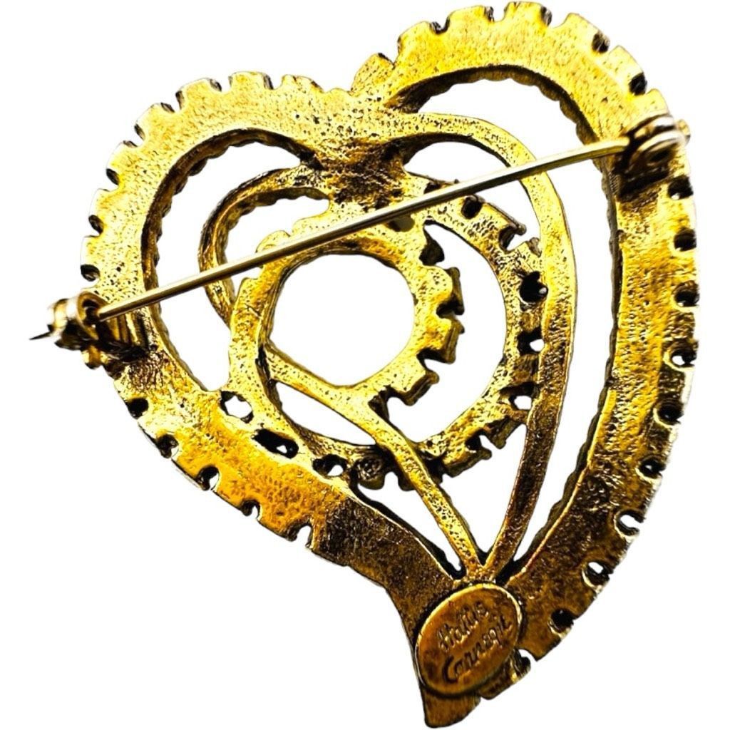 Other HATTIE CARNEGIE Signed Vintage Heart Gold-tone Clear Rhinest Size ONE SIZE - 9 Thumbnail