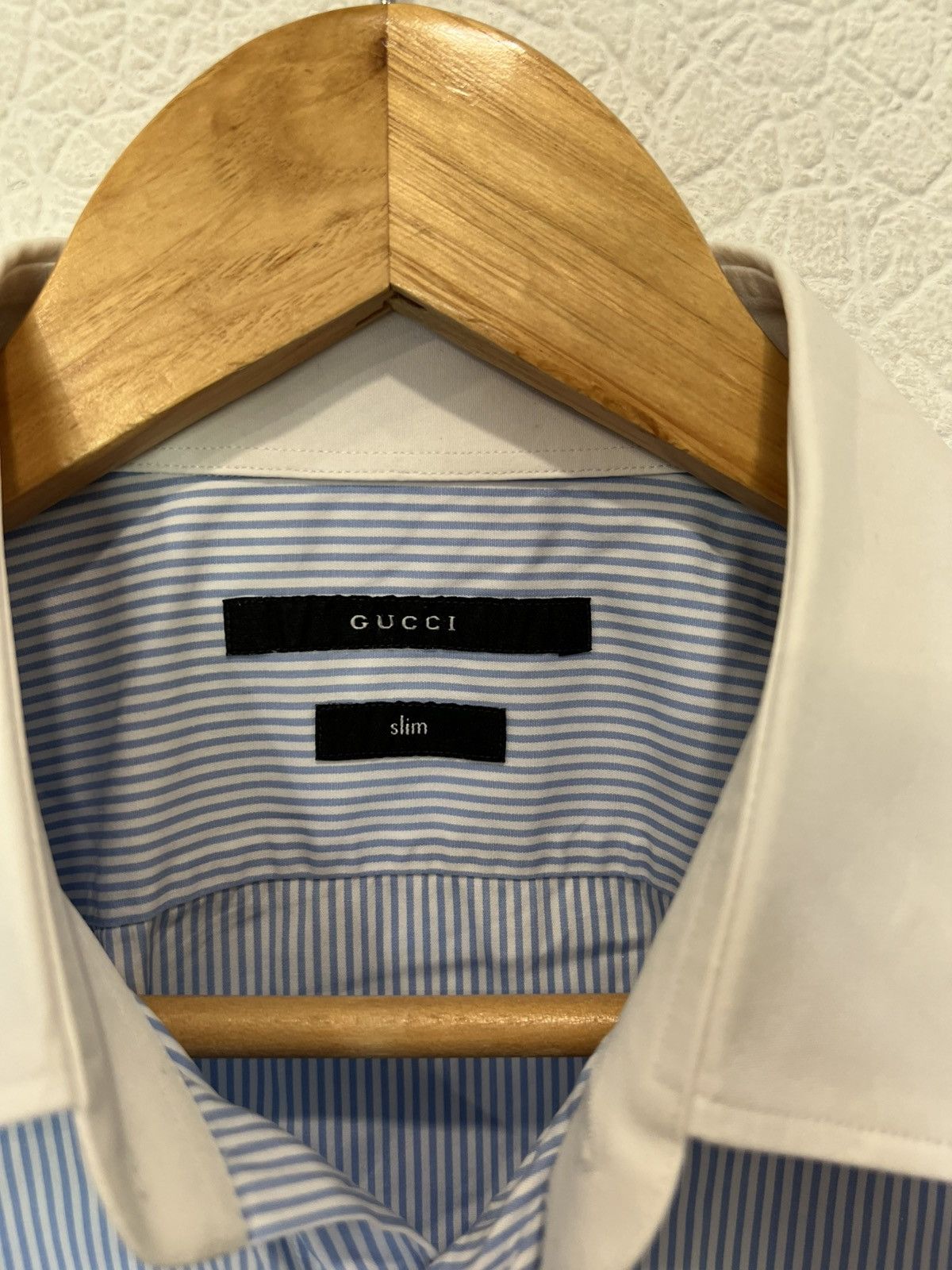 Gucci Gucci Tom Ford White Classic Shirt Button Mens Blue Size US L / EU 52-54 / 3 - 3 Thumbnail