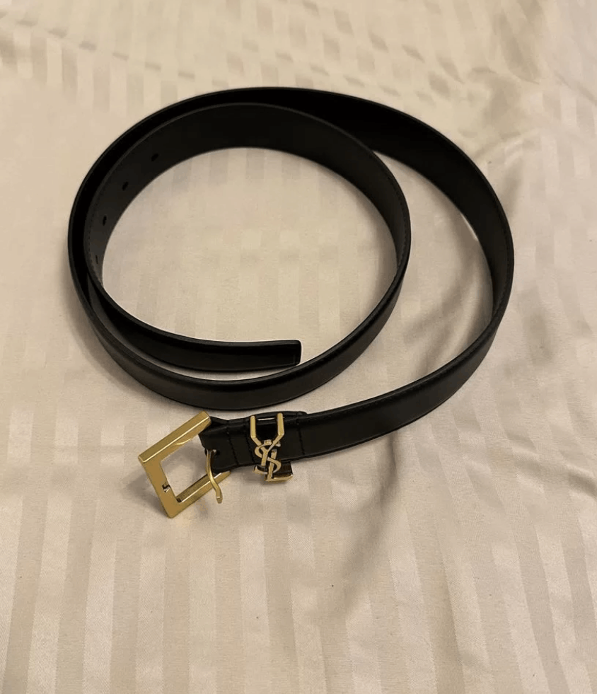 Yves Saint Laurent Saint Laurent Monogram square buckle belt black Size ONE SIZE - 2 Thumbnail