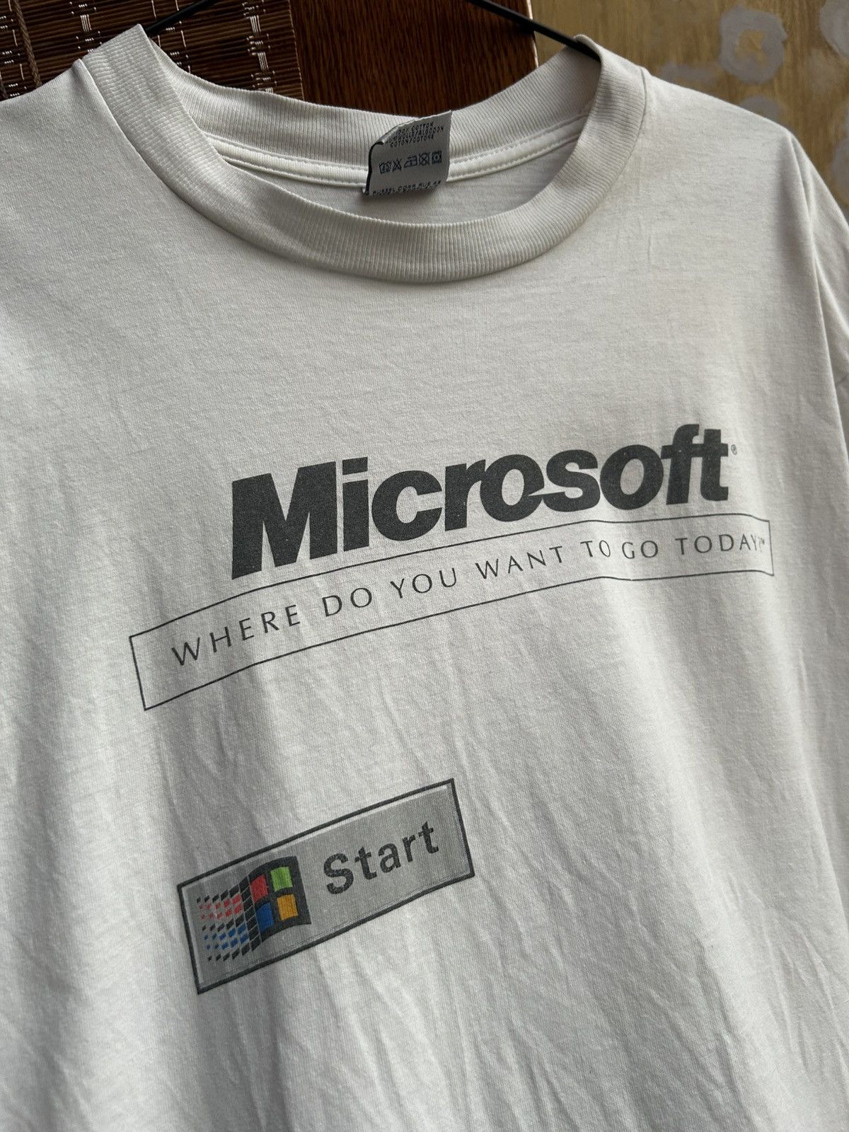 Microsoft × Vintage 90’s Microsoft “Where Do You Want To Go Today?” Tee Size XL Size US XL / EU 56 / 4 - 5 Thumbnail