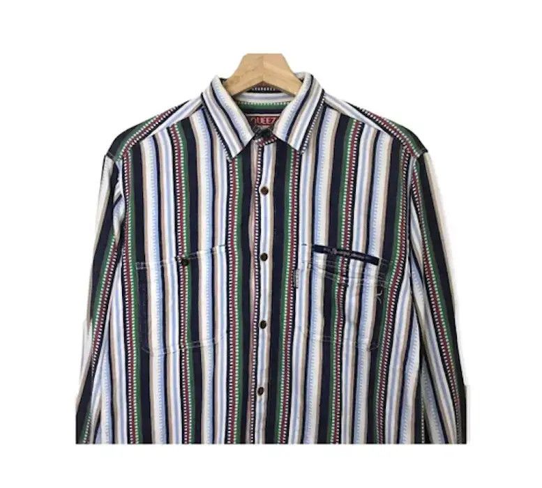 Flannel × Vintage Squeeze Jeans Stripe Design Multicolour style Flannel Shirt Size ONE SIZE - 2 Thumbnail