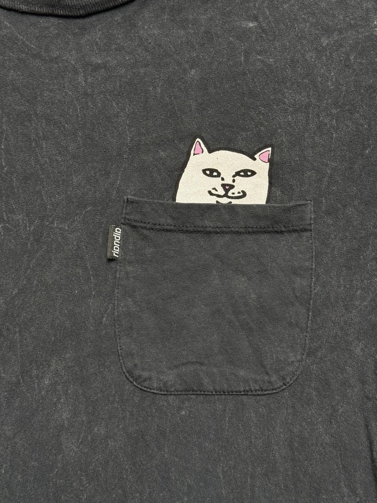 Thrasher Rip n Dip T-shirt Cat Middle Finger Black Bleeched Tee - S Size US S / EU 44-46 / 1 - 3 Thumbnail