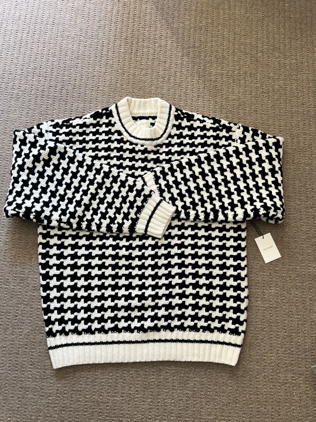 Aime Leon Dore Aime Leon Dore Houndstooth Wool Sweater Size US XL / EU 56 / 4 - 1 Thumbnail