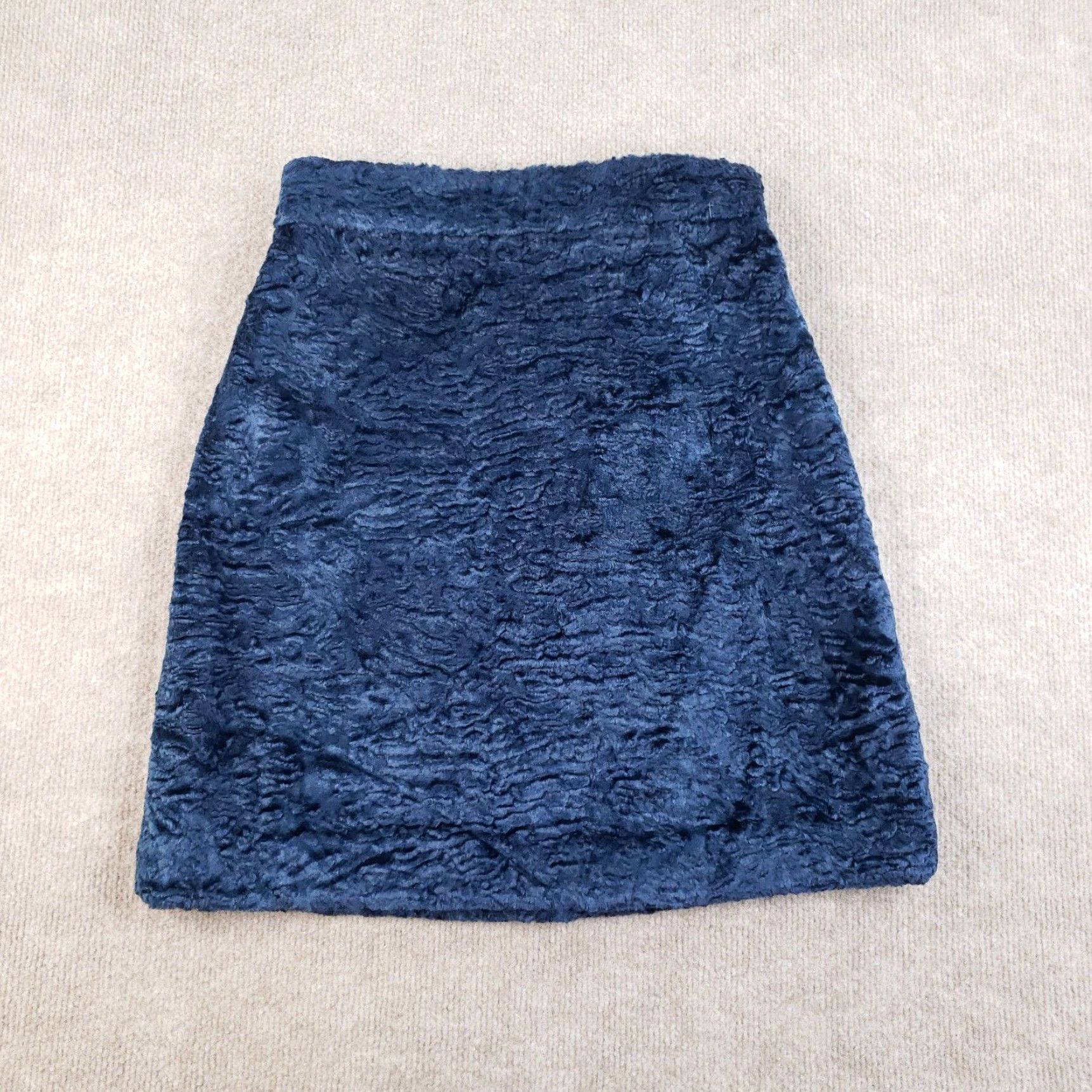 MSGM MSGM Womens Skirt Blue Velour Textured Zip Size 40 XL Extra Large Size 27" / US 4 / IT 40 - 1 Thumbnail