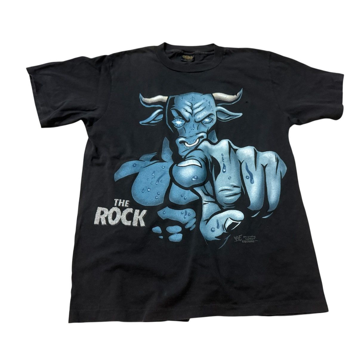 WWF Vintage 90s The Rock Brahma Bull T Shirt Size US L / EU 52-54 / 3 - 1 Thumbnail