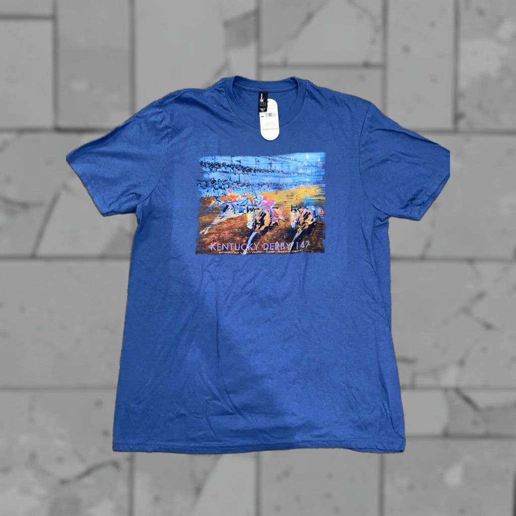 Vintage VINTAGE Kentucky Derby 147 Graphic T Shirt Mens Blue XL Sz Regular Mens Blue Kentucky Derby Shirt 147 Graphic Size US XL / EU 56 / 4 - 1 Thumbnail