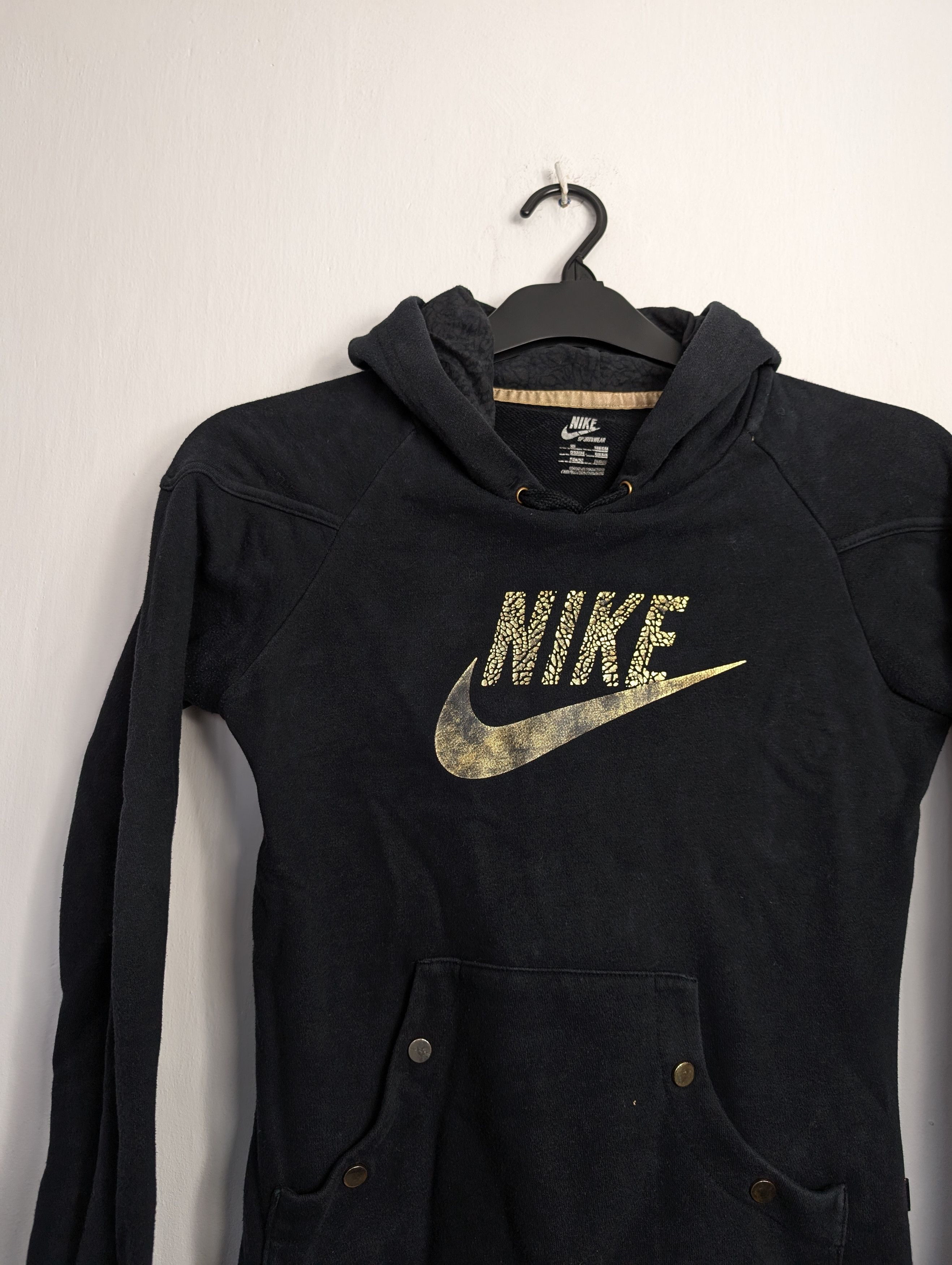 Nike Nike Sportswear Hoodie Black Gold Elephant Print Y2K Retro Size XS / US 0-2 / IT 36-38 - 2 Thumbnail