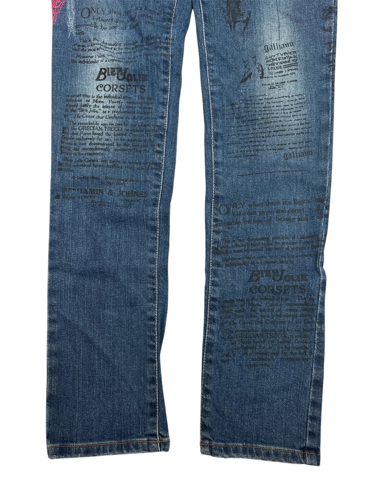John Galliano Gazette Newspaper Denim Jeans Size US 28 / EU 44 - 3 Thumbnail