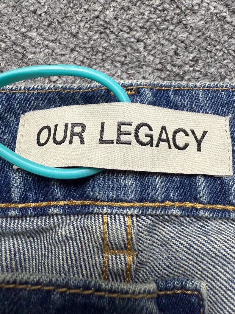 Our Legacy Our Legacy Washed Blue Destroyed Lace Straight Jeans Size US 31 - 4 Thumbnail