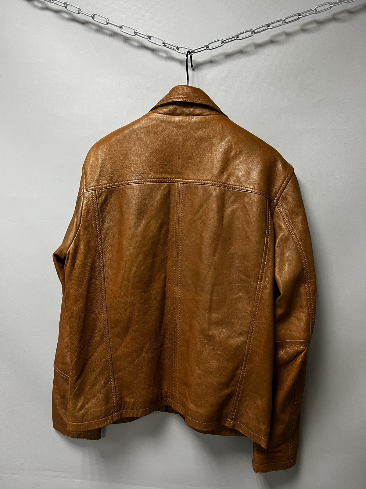 Vintage Leather Jacket Men Infinity Brown Bomber Nappa Leather Size US L / EU 52-54 / 3 - 2 Thumbnail
