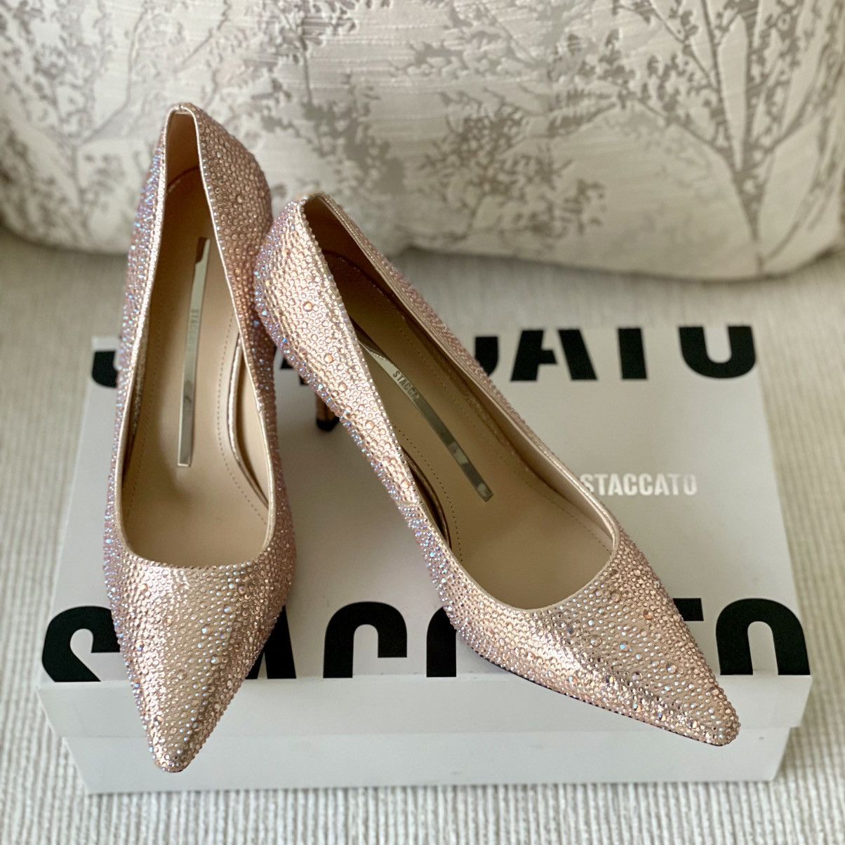 Other Staccato Crystal Embellished Wedding Formal Stiletto Shoes Size US 8 / IT 38 - 2 Thumbnail
