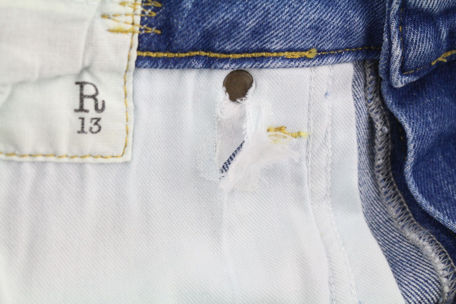 R13 KICK 29 Jasper Stretch Ankle Washed Faded Blue 85434 Size 29" - 12 Thumbnail