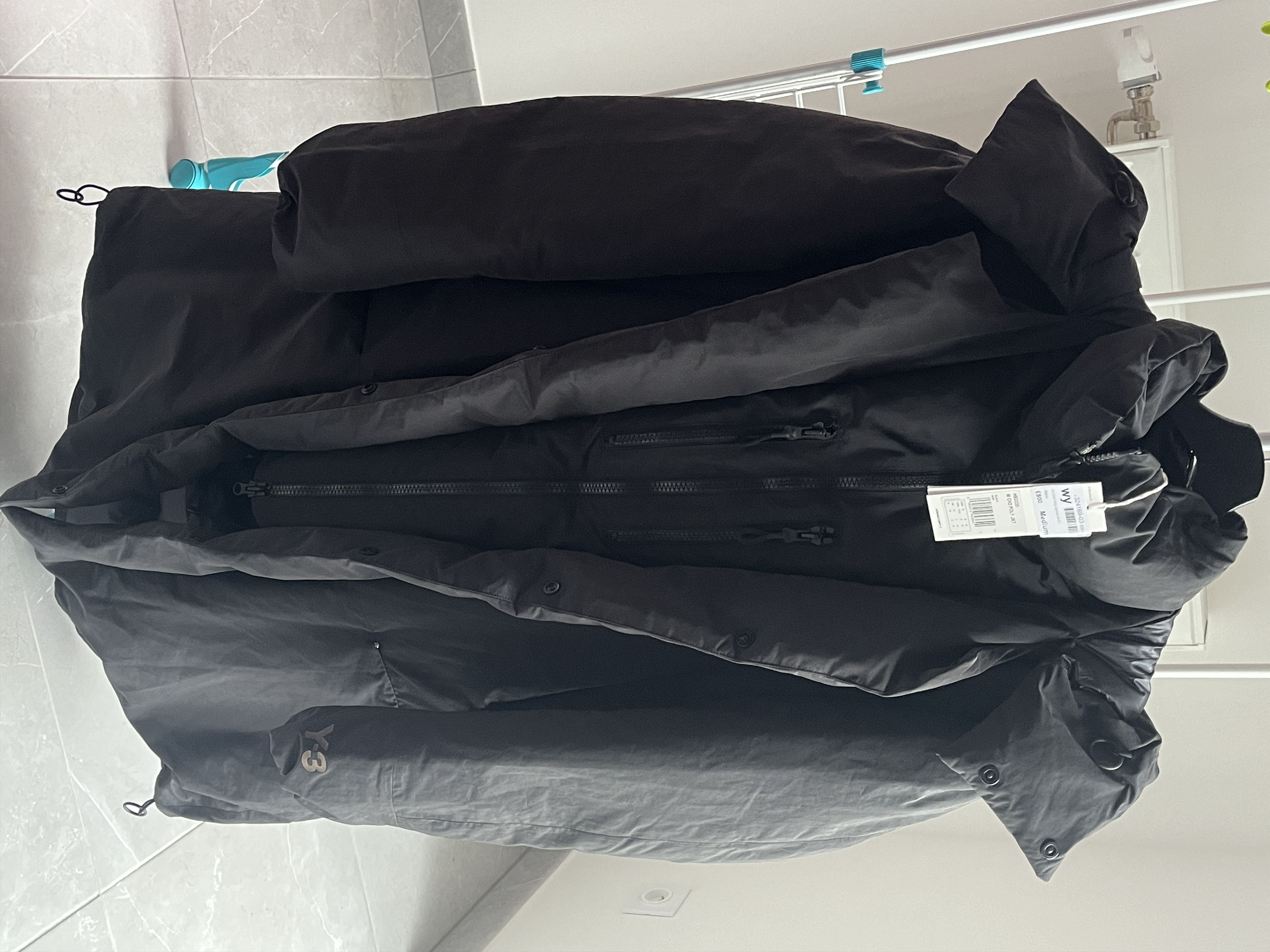 image of Y 3 Y-3 Yohji Yamamoto M Ch2 Down Coat / Sueded Poly in Black, Men's (Size Medium)