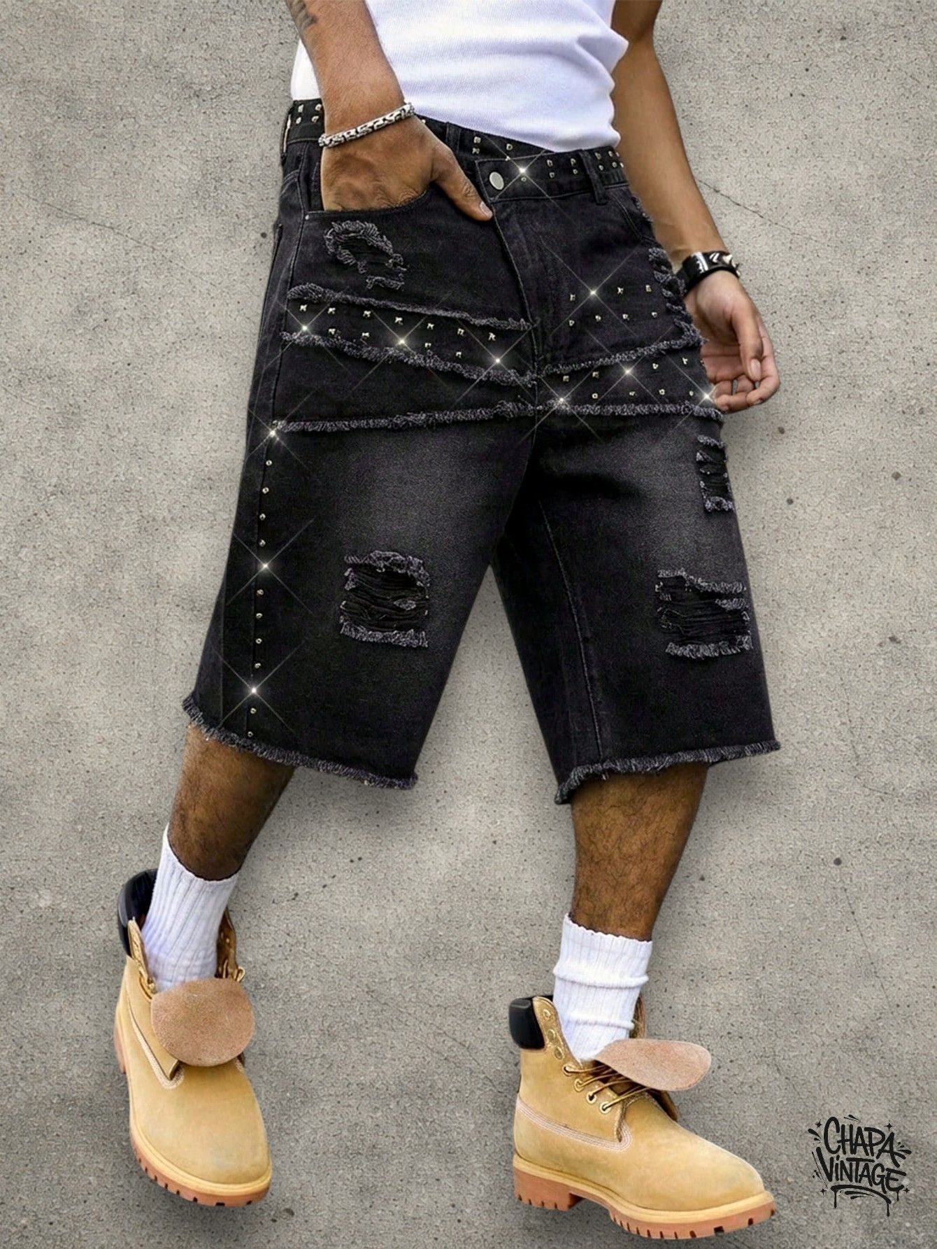 Vintage Opium black shorts Size US 32 / EU 48 - 4 Thumbnail