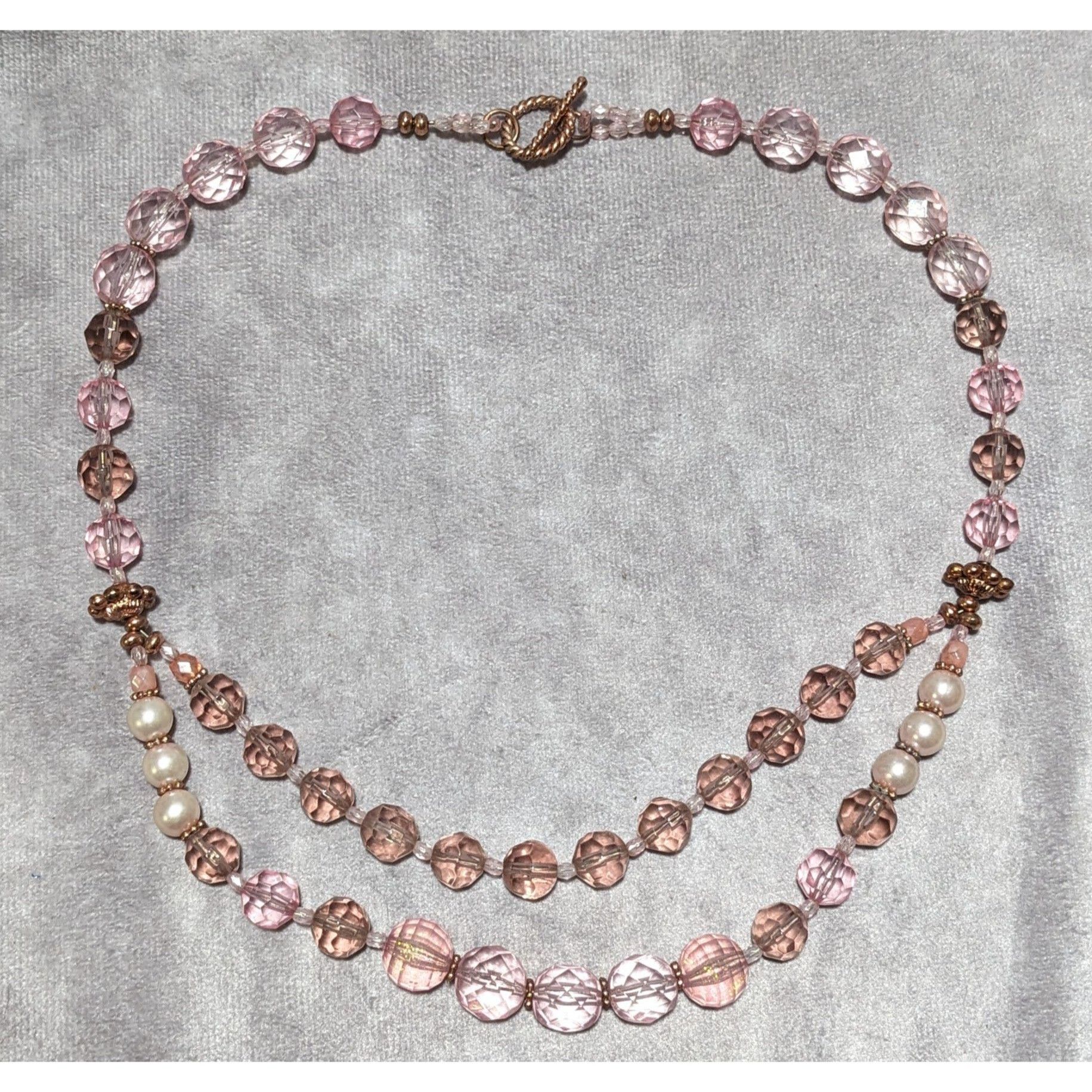 Other Pink Coquette Glitter Beaded Pearl Necklace Size ONE SIZE - 7 Thumbnail