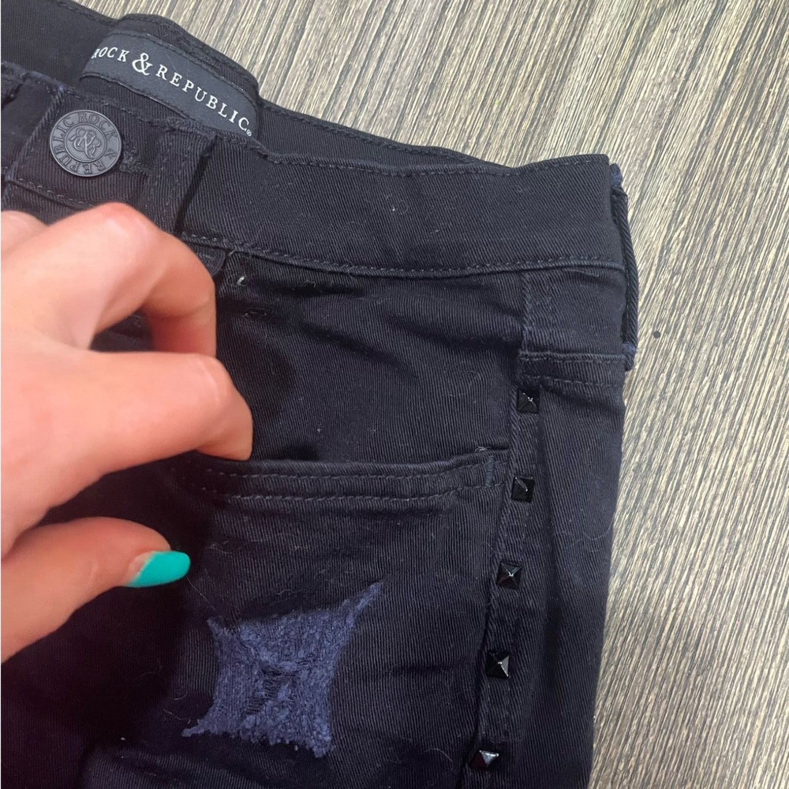 Rock & Republic Rock & Republic Womens Bumpershoot Shorts Black Size 4 Size 27" / US 4 / IT 40 - 2 Thumbnail