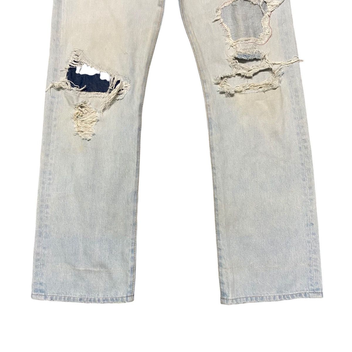 Japanese Brand RNA SLANG Denim Distressed Patchwork Jeans Size US 30 / EU 46 - 8 Thumbnail