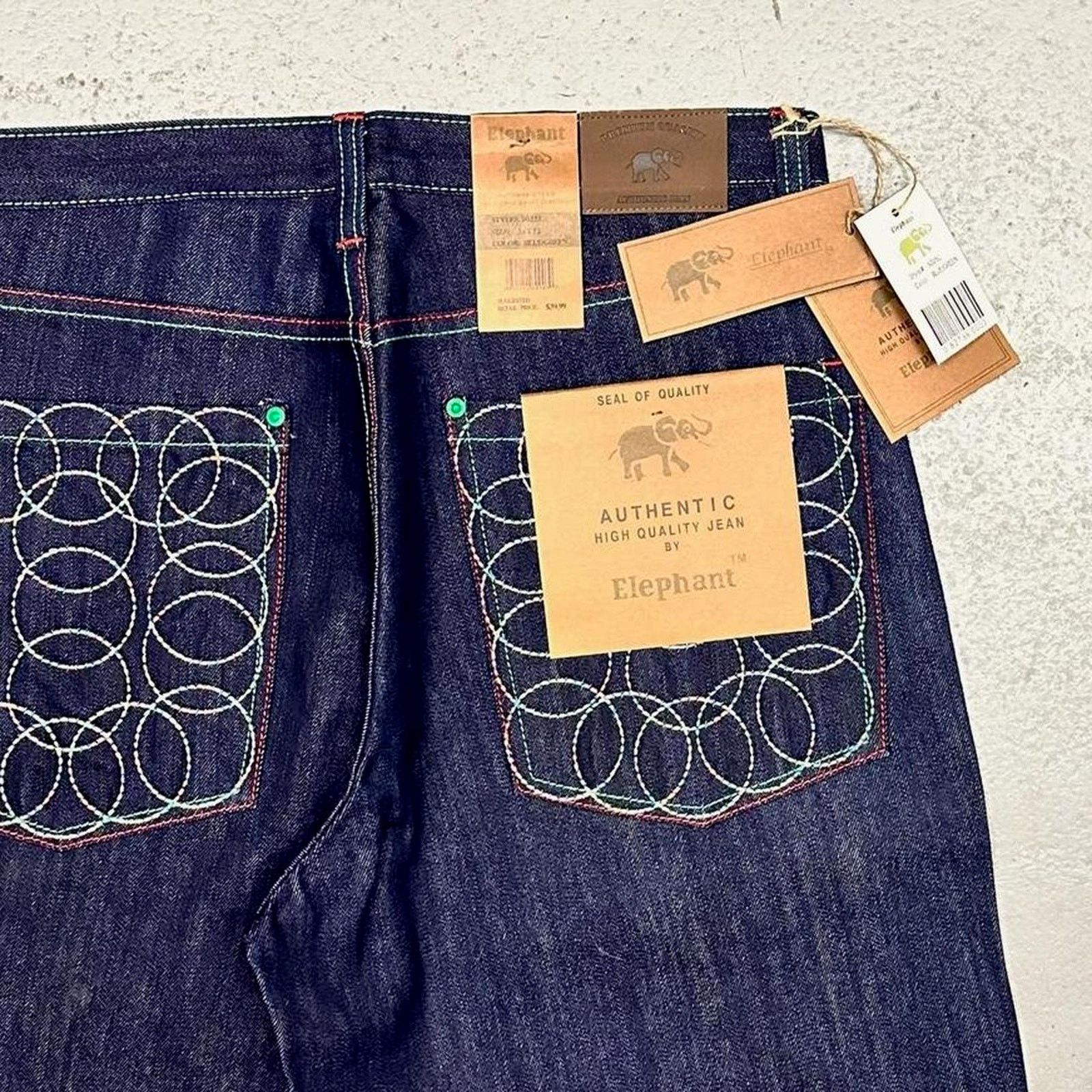 Vintage Vintage Baggy Y2k Blue Raw Denim Design Jeans Men 36x32 Size US 36 / EU 52 - 3 Thumbnail