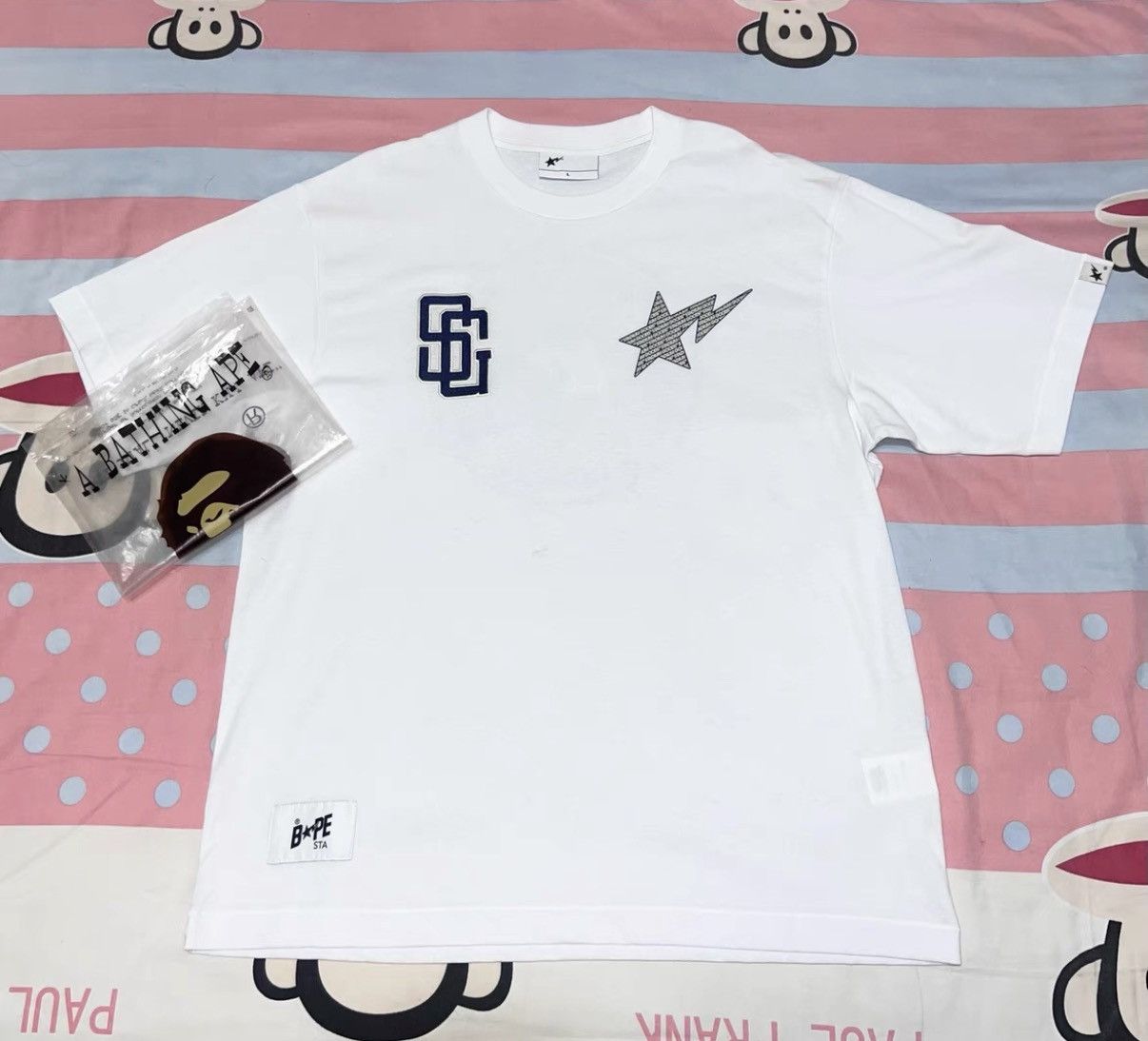 Bape BAPE OG Nigo era white short-sleeve T-shirt Size US L / EU 52-54 / 3 - 1 Thumbnail