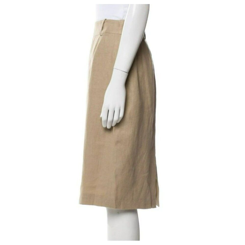 Versace Versace Skirt US10 IT46 – Tan Linen, Silk Lined, Patch Pock Size 34" / US 12 / IT 48 - 6 Thumbnail