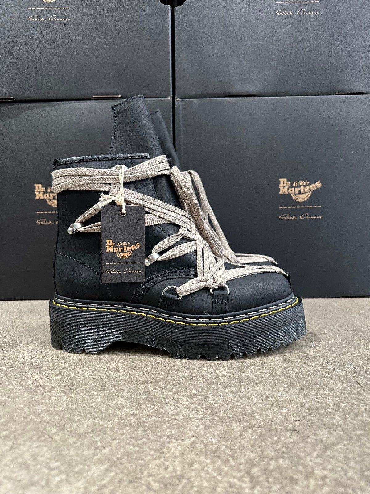 靴 25AW 1460 MEGALACE QUAD RICK OWENS UK9 Dr. Martens 1460 DRKSHDW