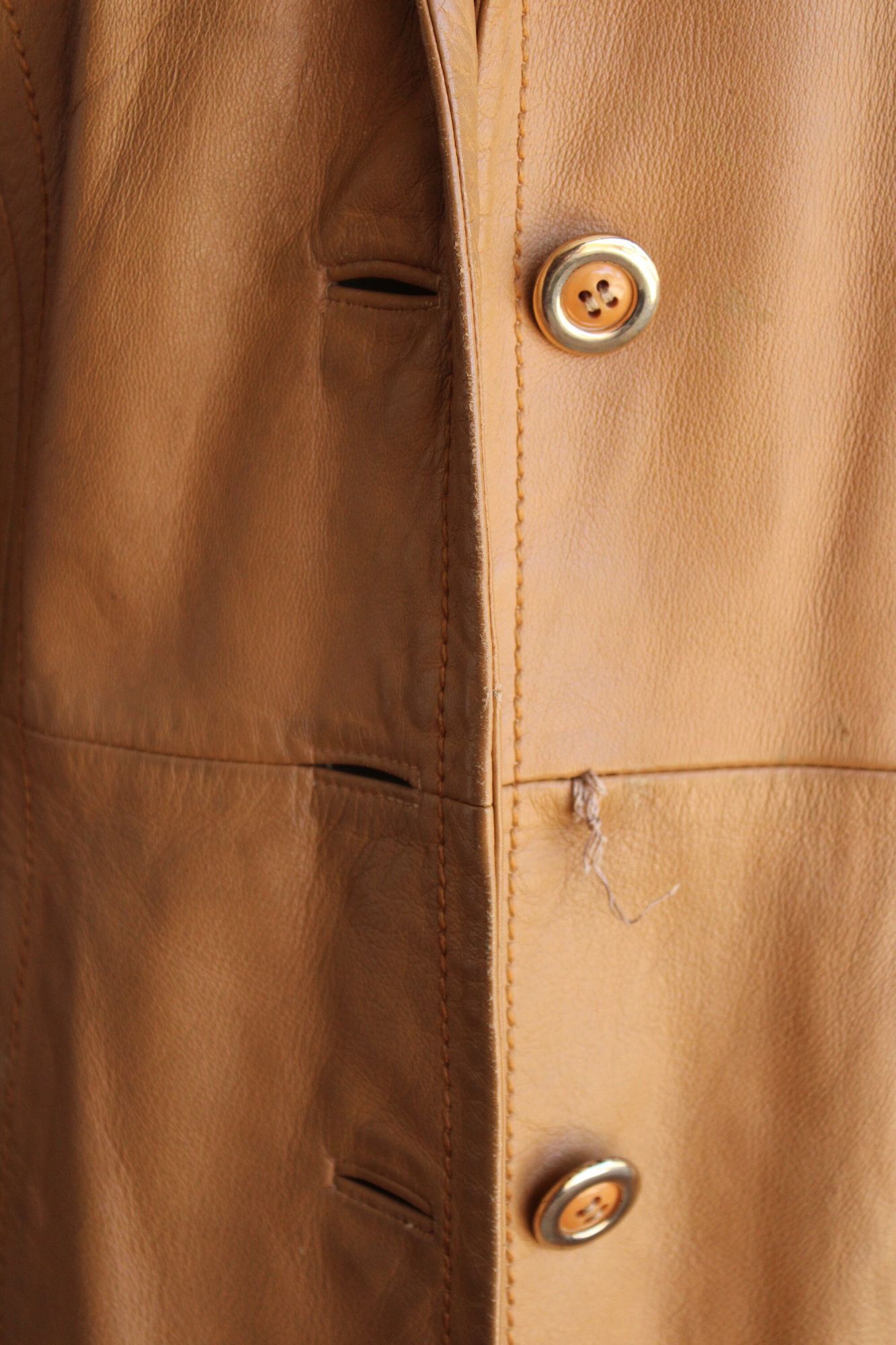 Vintage Vintage 1970s Jacket, Danaya Tan Leather, Dagger Collar, Ma Size M / US 6-8 / IT 42-44 - 3 Thumbnail