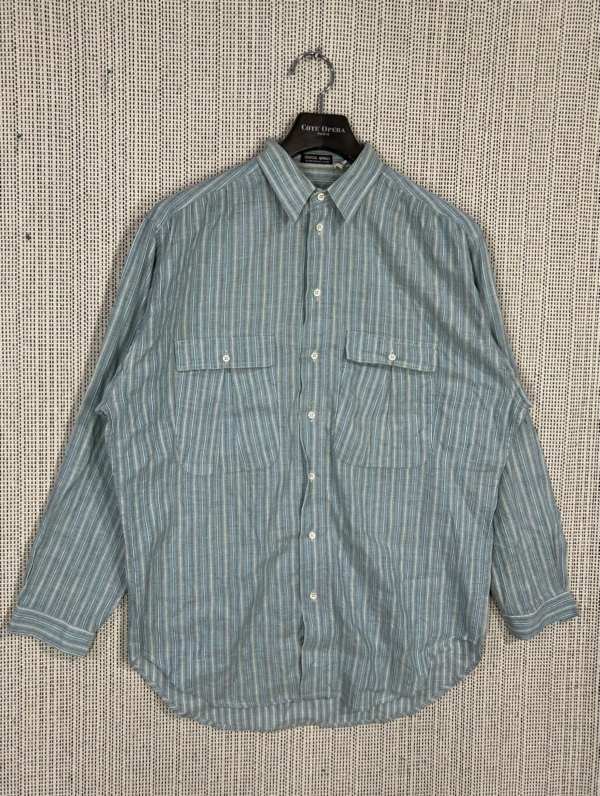 Giorgio Armani Vtg 80s giorgio armani italy made multicolor striped linen Size US XL / EU 56 / 4 - 2 Thumbnail