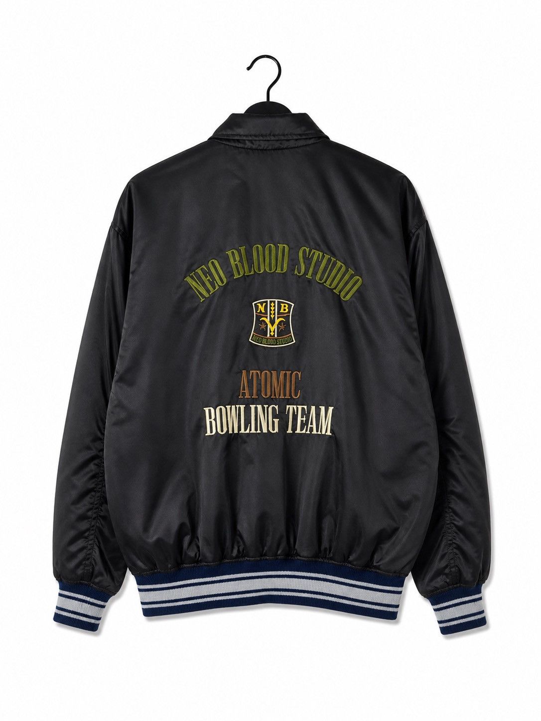 Japanese Brand Vintage Neo Blood Studio Atomic Bowling Team Jacket Black Size US M / EU 48-50 / 2 - 2 Thumbnail