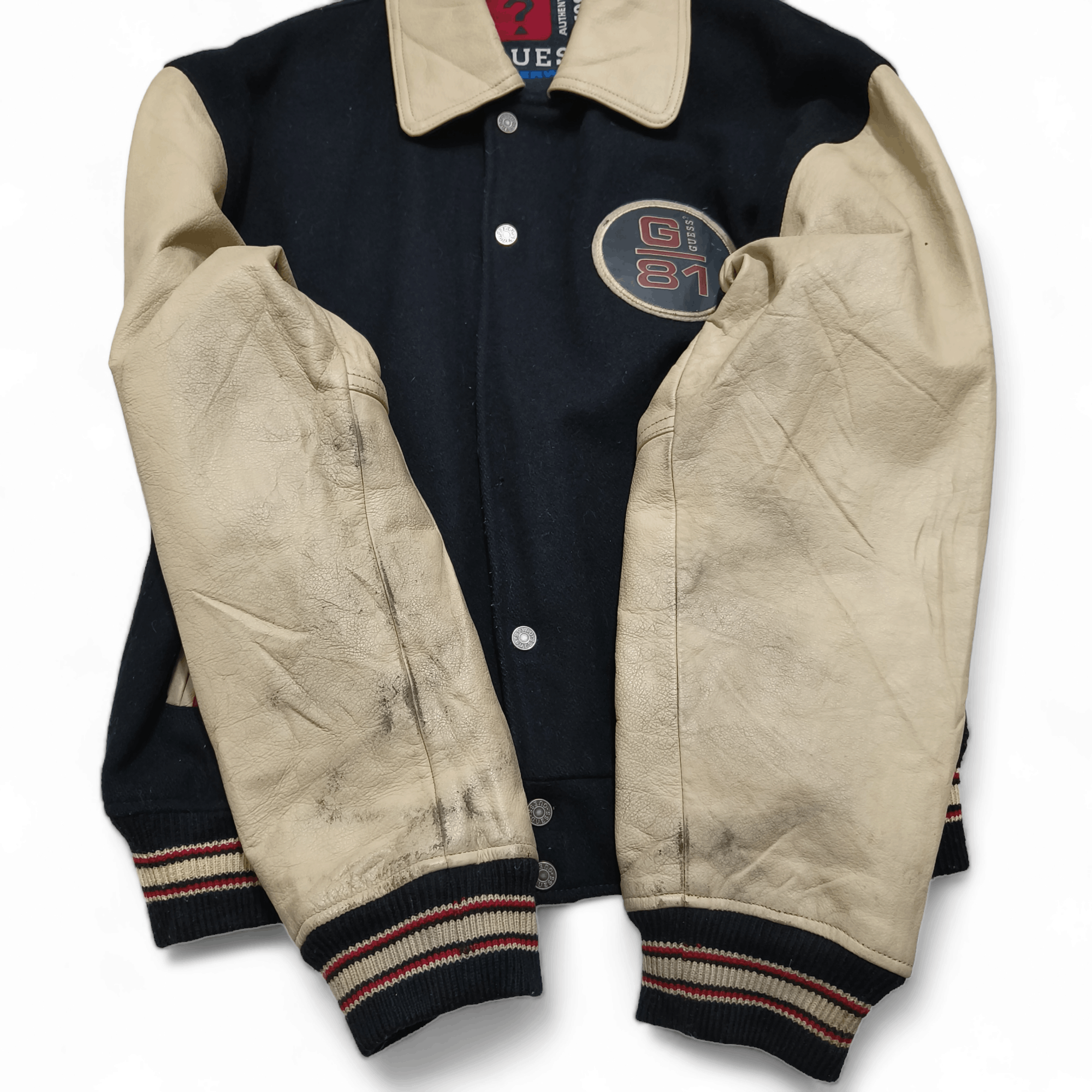 Guess Vintage Guess USA Big Logo Letterman Jacket Leather Sleeves Size US M / EU 48-50 / 2 - 8 Thumbnail