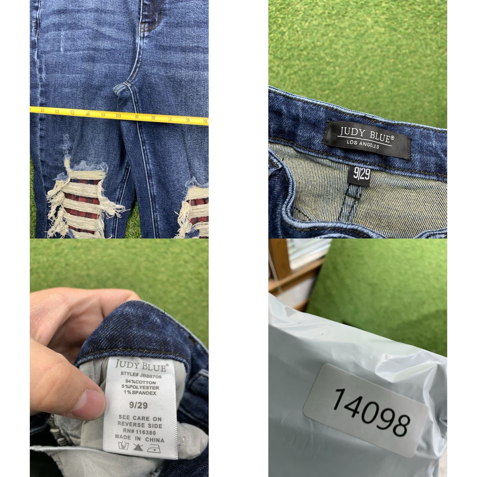 Vintage Judy Blue Jeans Womens 29 Regular Stretch Distressed 5-Pocket Blue Denim JB88706 Jeans Size 29" - 8 Thumbnail