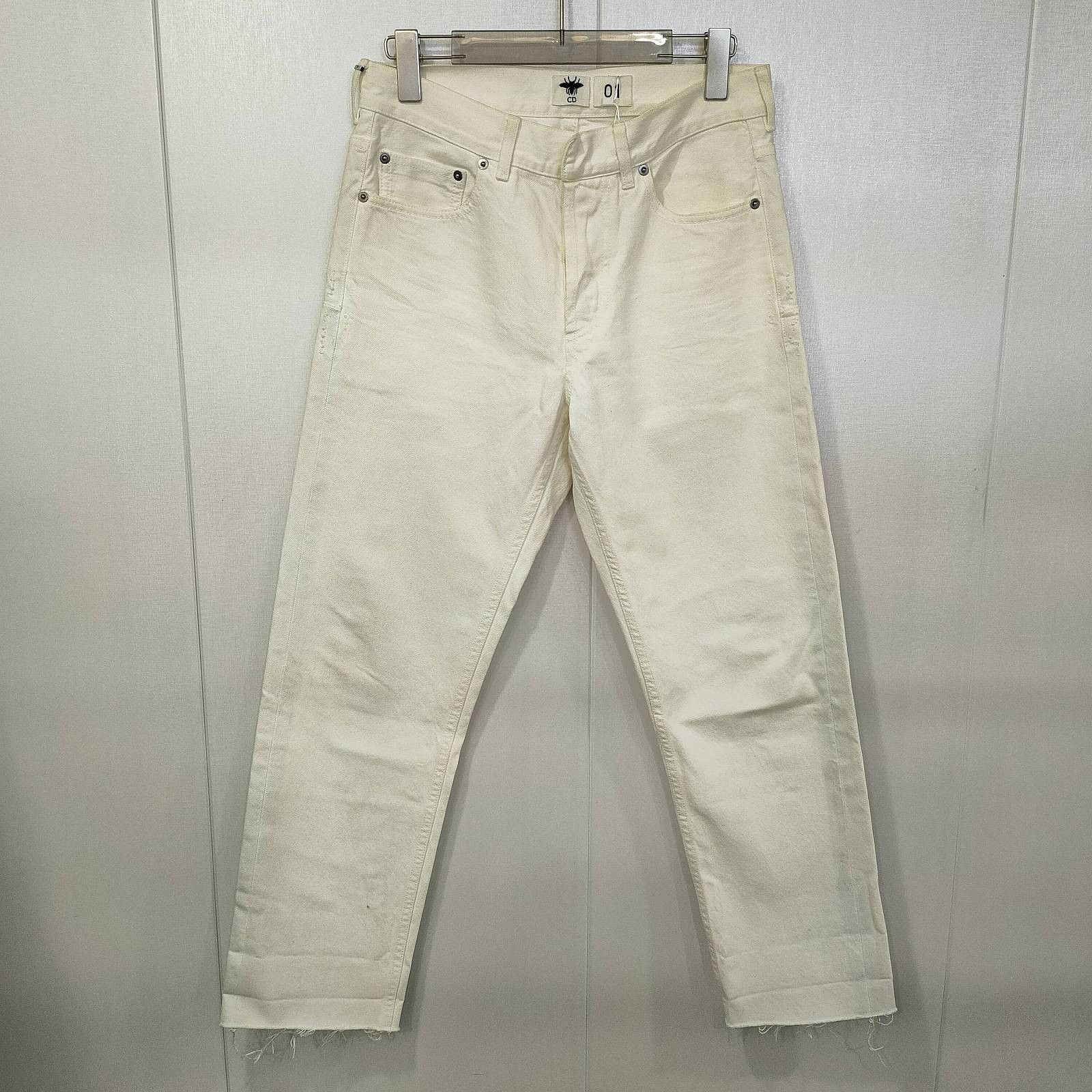 Dior Dior White Cotton Pants Size 34 Size 25" / US 0 / IT 36 - 1 Thumbnail