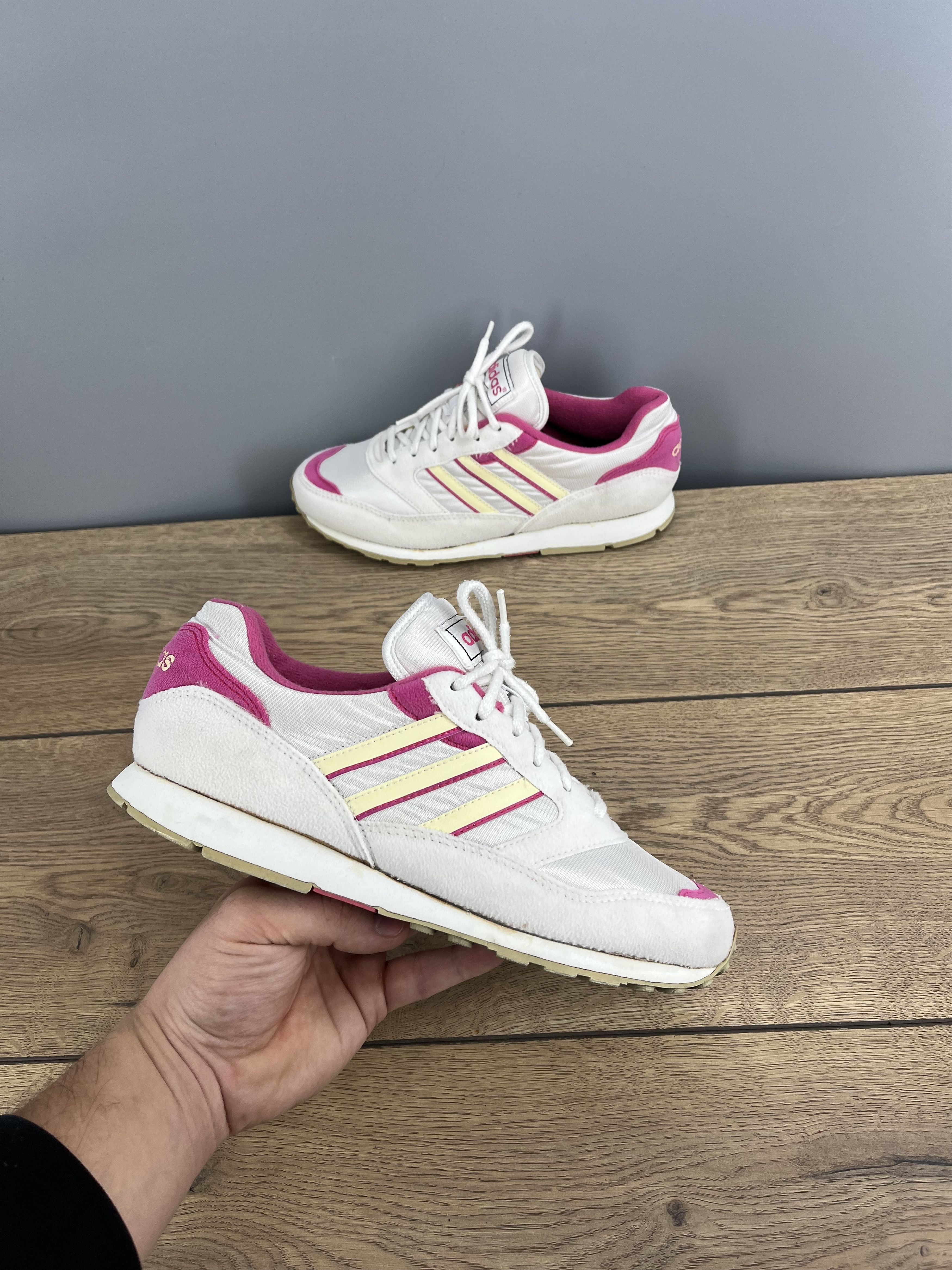 Adidas Adidas Womens Retro Runner Sneakers White Pink Yellow US 8 Size US 6.5 / IT 36.5 - 1 Thumbnail