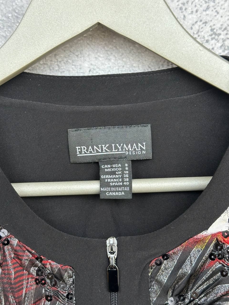 Frank Lyman Frank Lyman Jacket Embellished Sequin Zip Top Textured Size M / US 6-8 / IT 42-44 - 9 Thumbnail