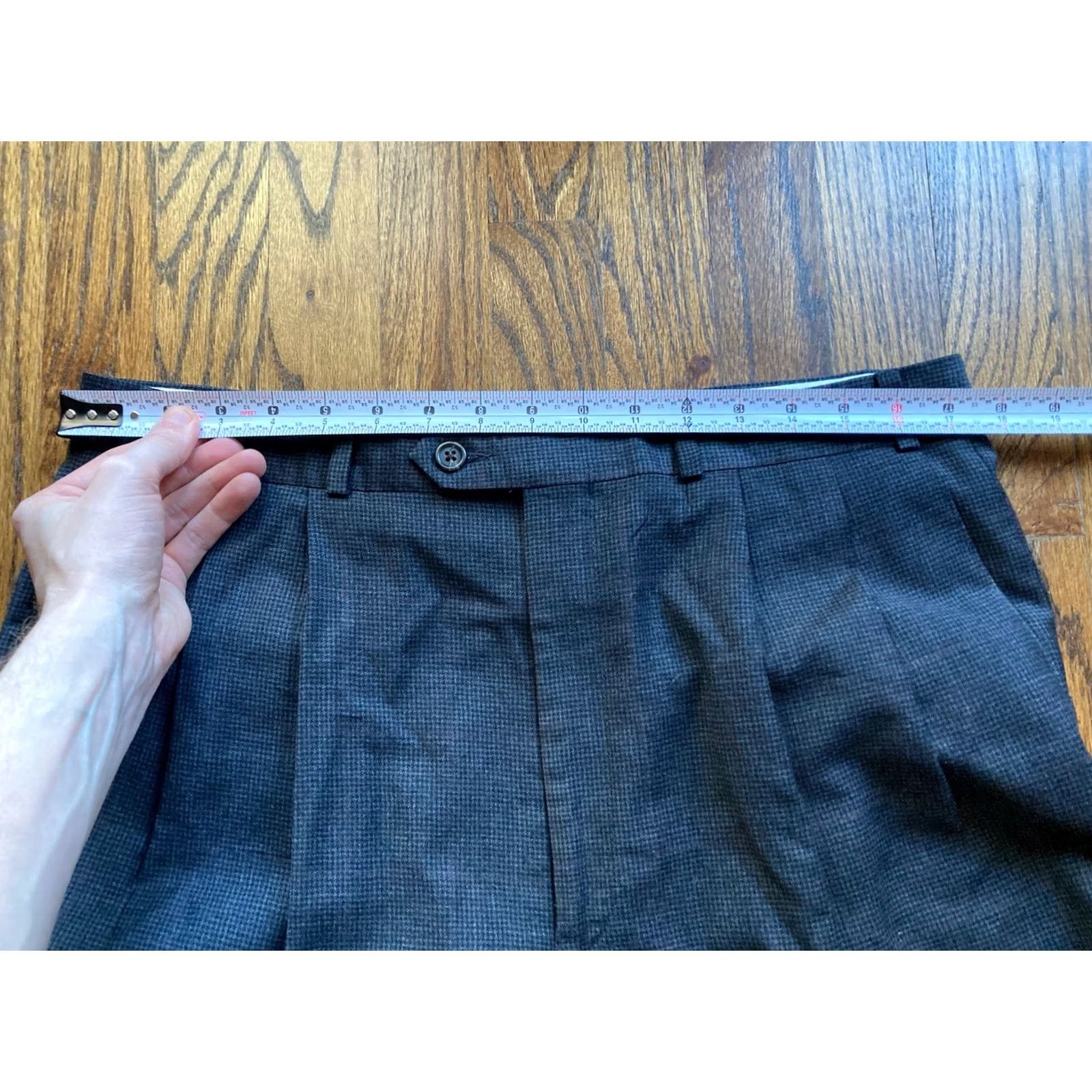 Polo Ralph Lauren VINTAGE Polo Ralph Lauren Pants Mens 35x32 Wool Cashmere Houndstooth Gray Regular Straight Dress Pants Mens Boys Girls Size US S / EU 44-46 / 1 - 6 Thumbnail