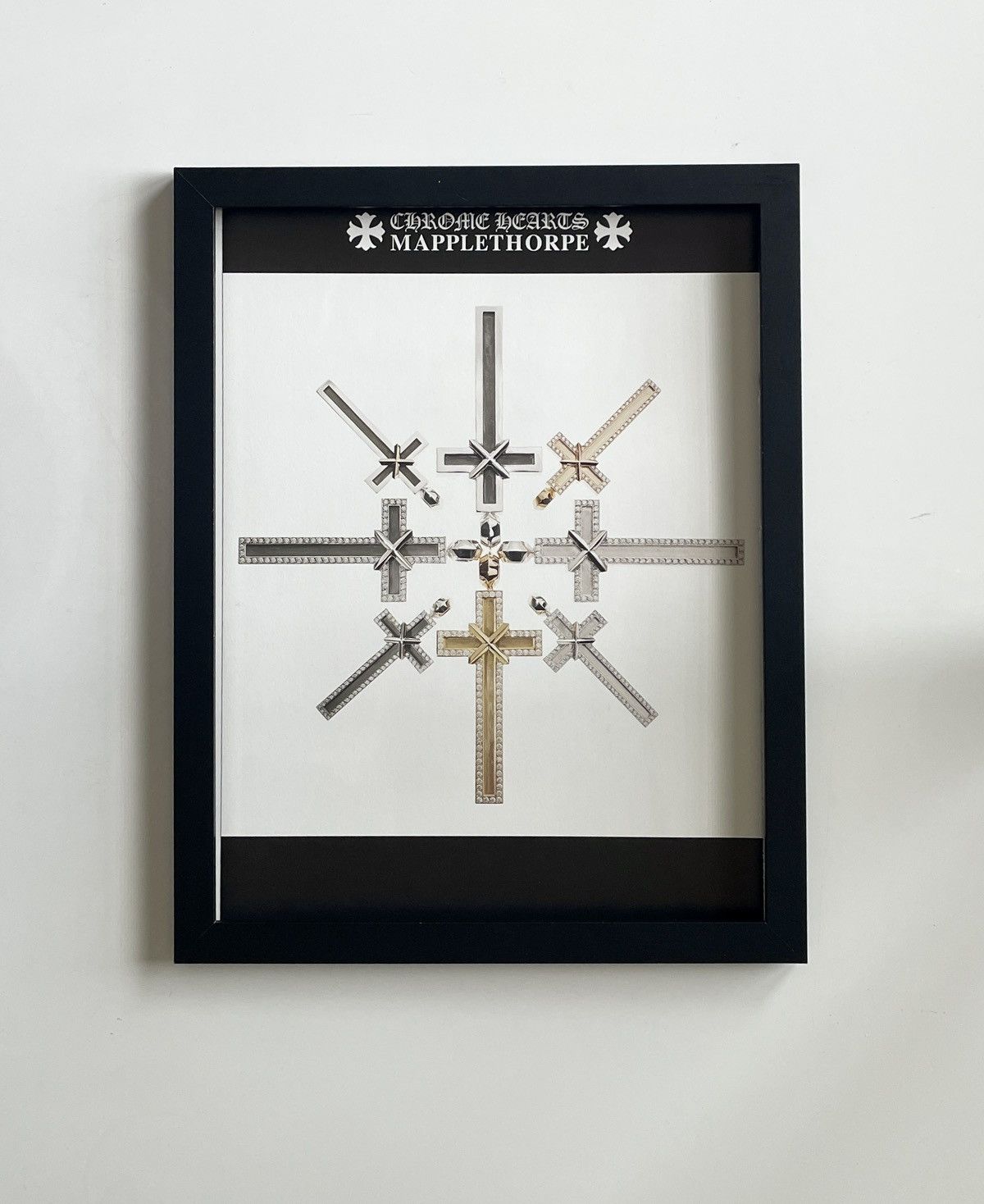 Chrome Hearts × Vintage Chrome Hearts MAPPLETHORPE crosses photo Poster framed 9x11 Size ONE SIZE - 1 Thumbnail